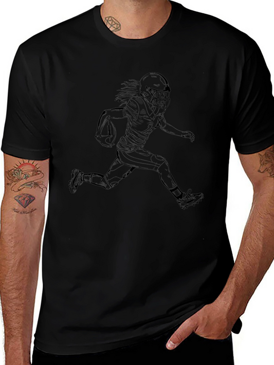 Football Player Graphic Tee - Black