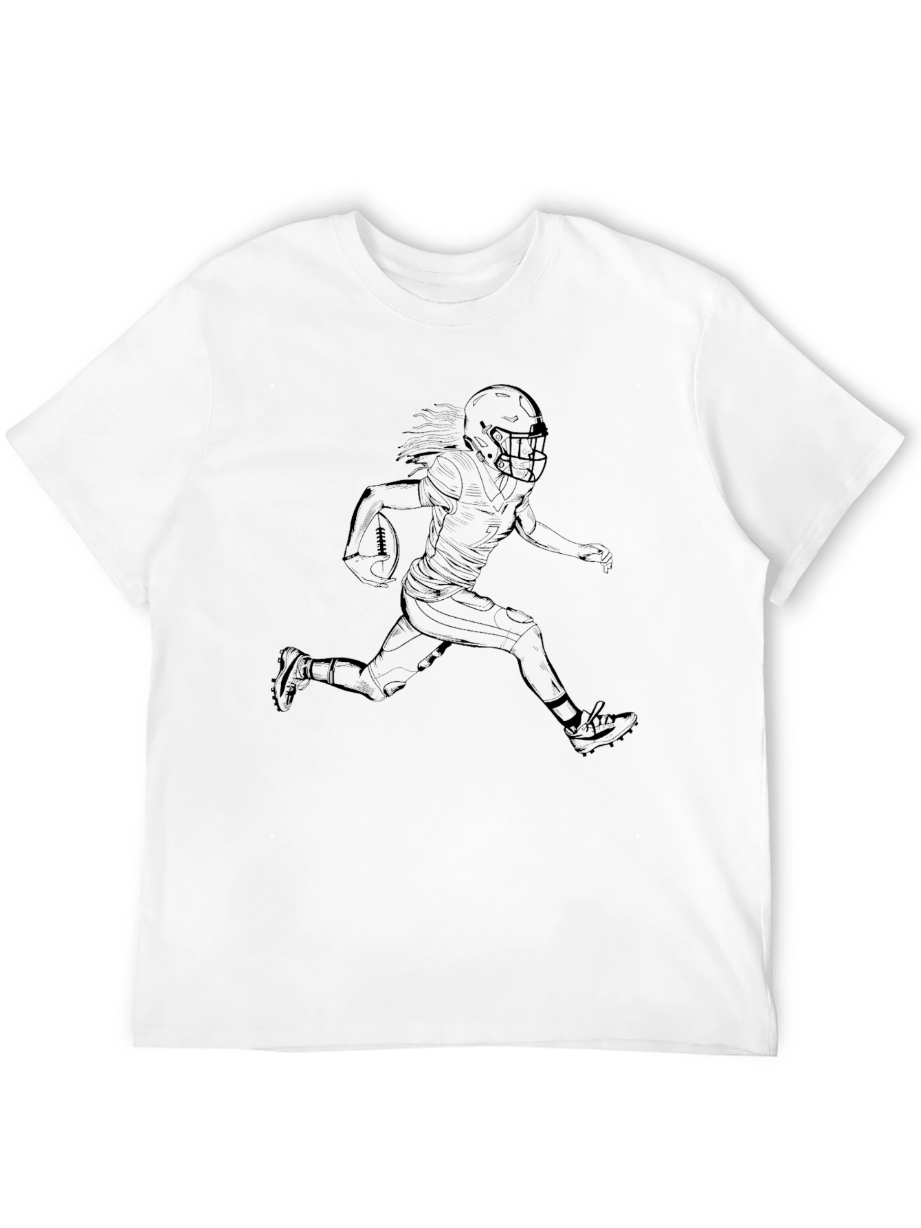 Football Player Graphic Tee - Black