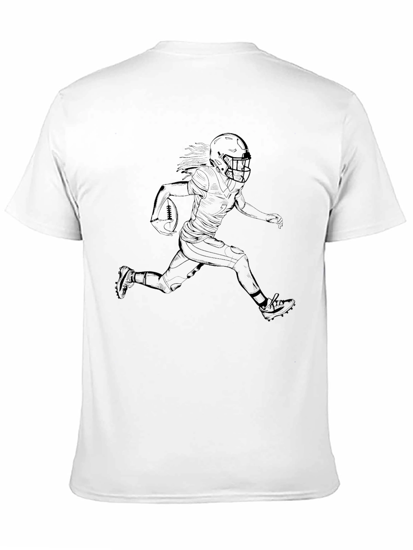 Football Player Graphic Tee - Black