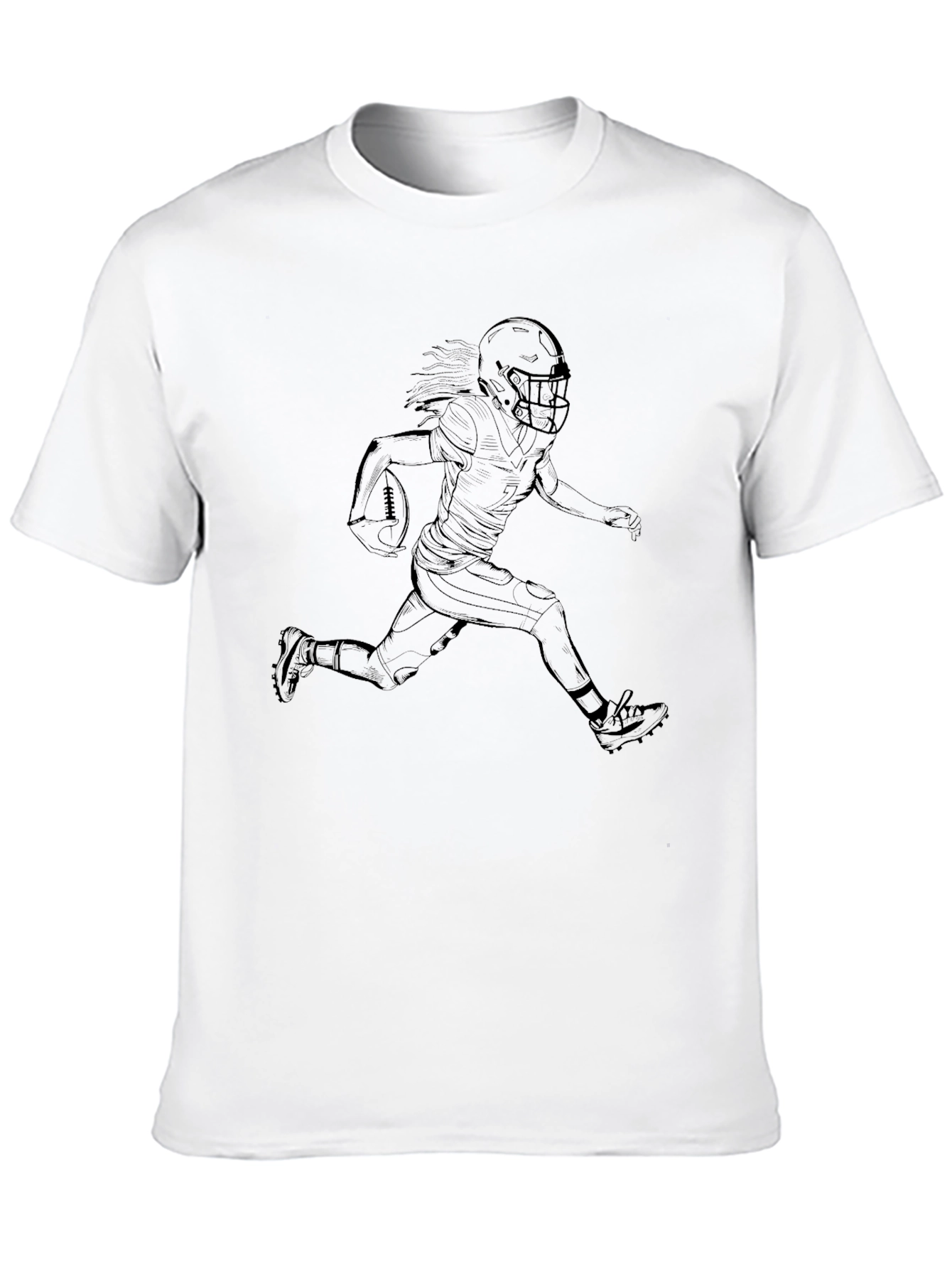 Football Player Graphic Tee - Black
