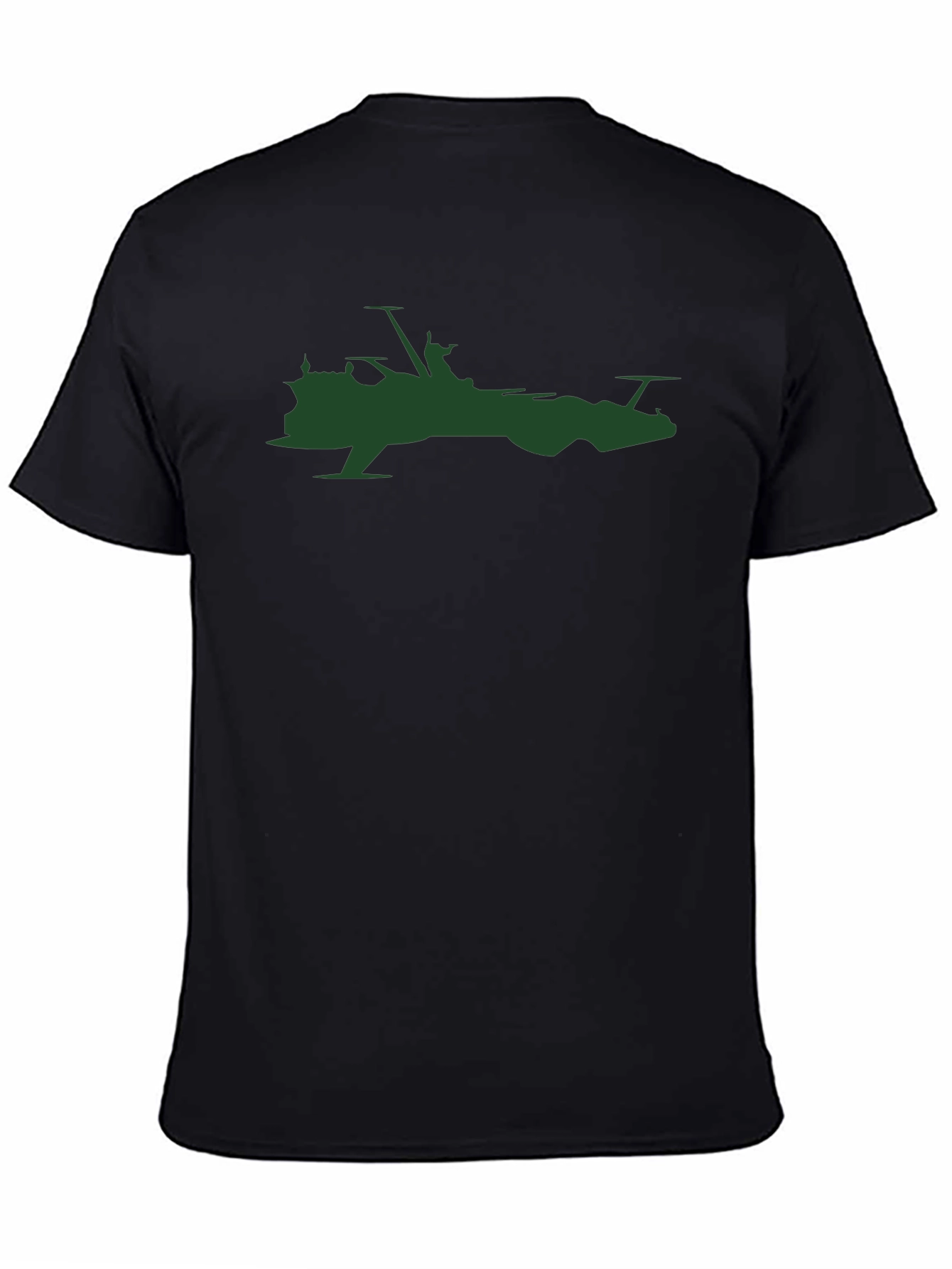 Sci-Fi Ship Silhouette T-Shirt - Black