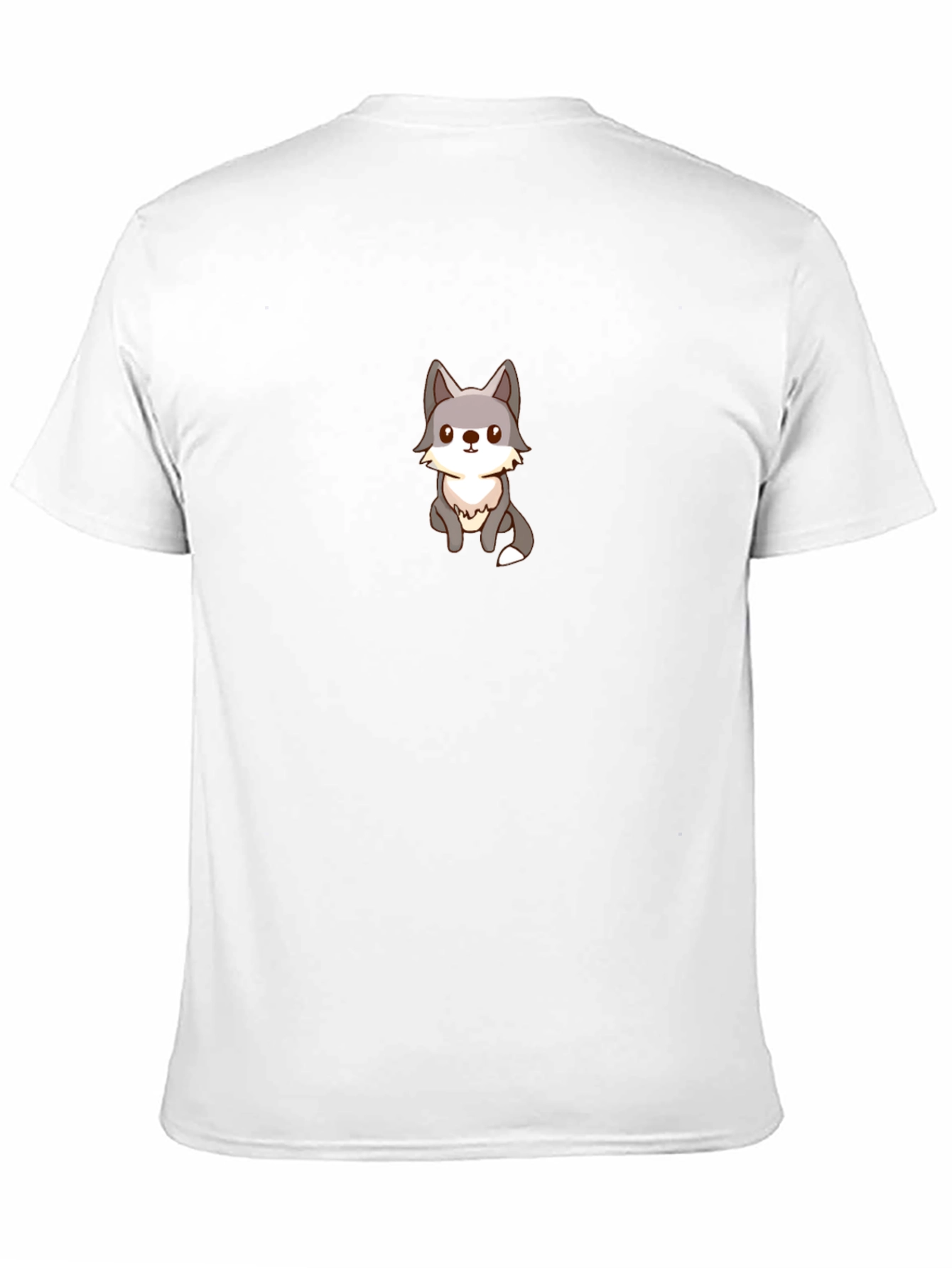 Cute Wolf Graphic Black T-Shirt