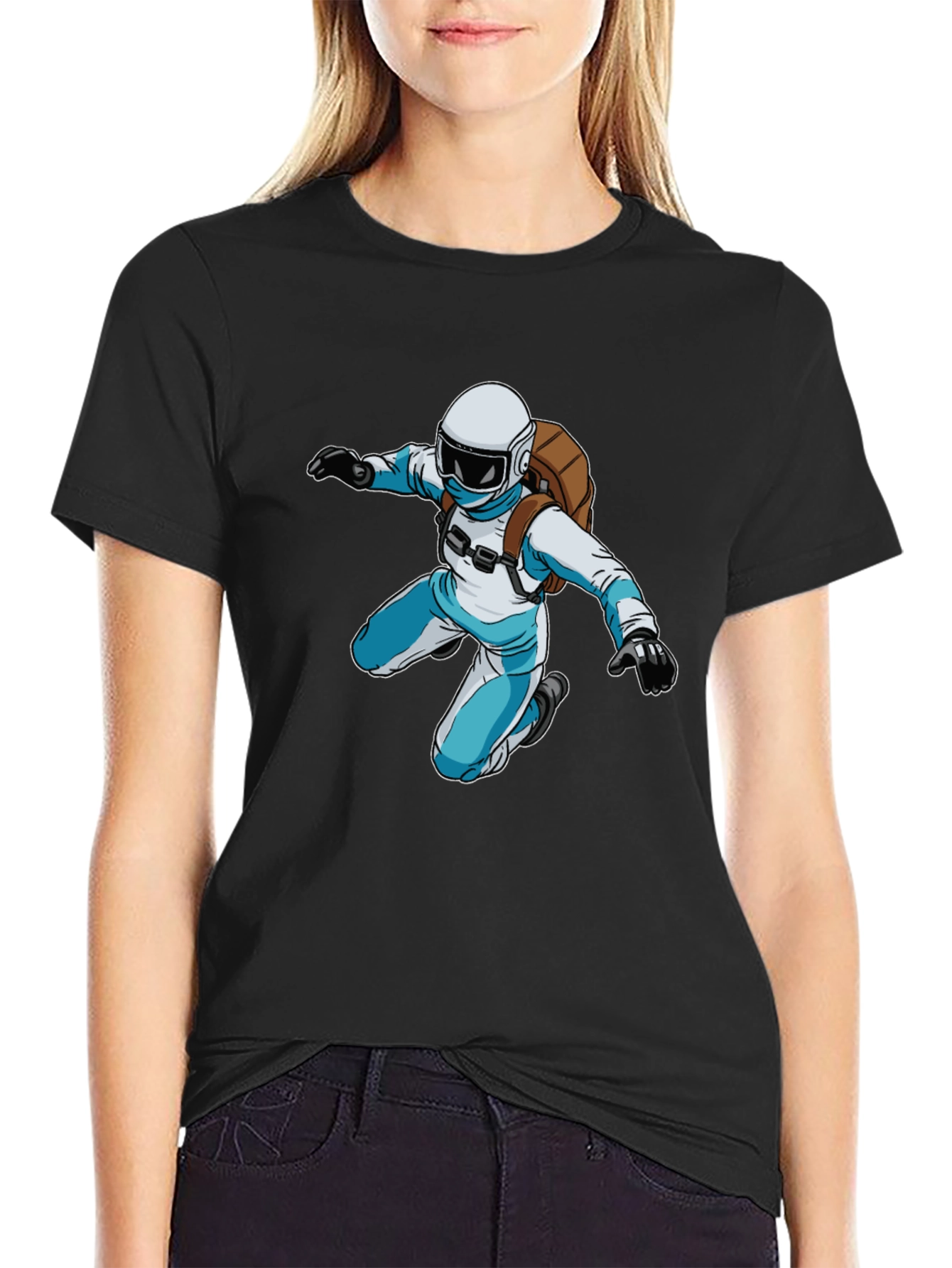 Skydiver Graphic Black T-Shirt