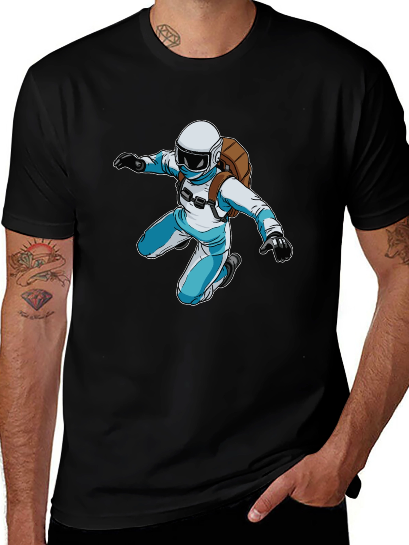 Skydiver Graphic Black T-Shirt