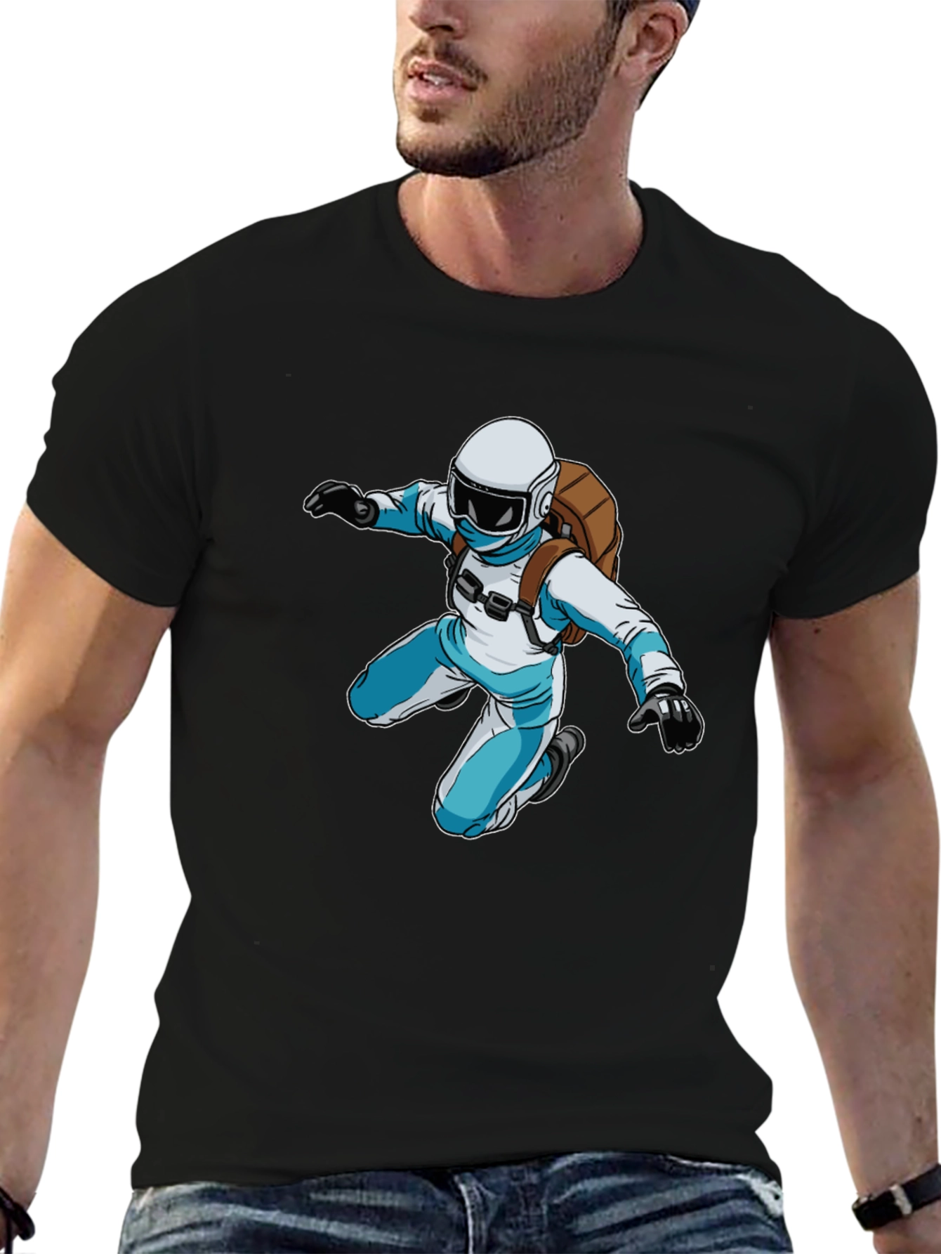 Skydiver Graphic Black T-Shirt