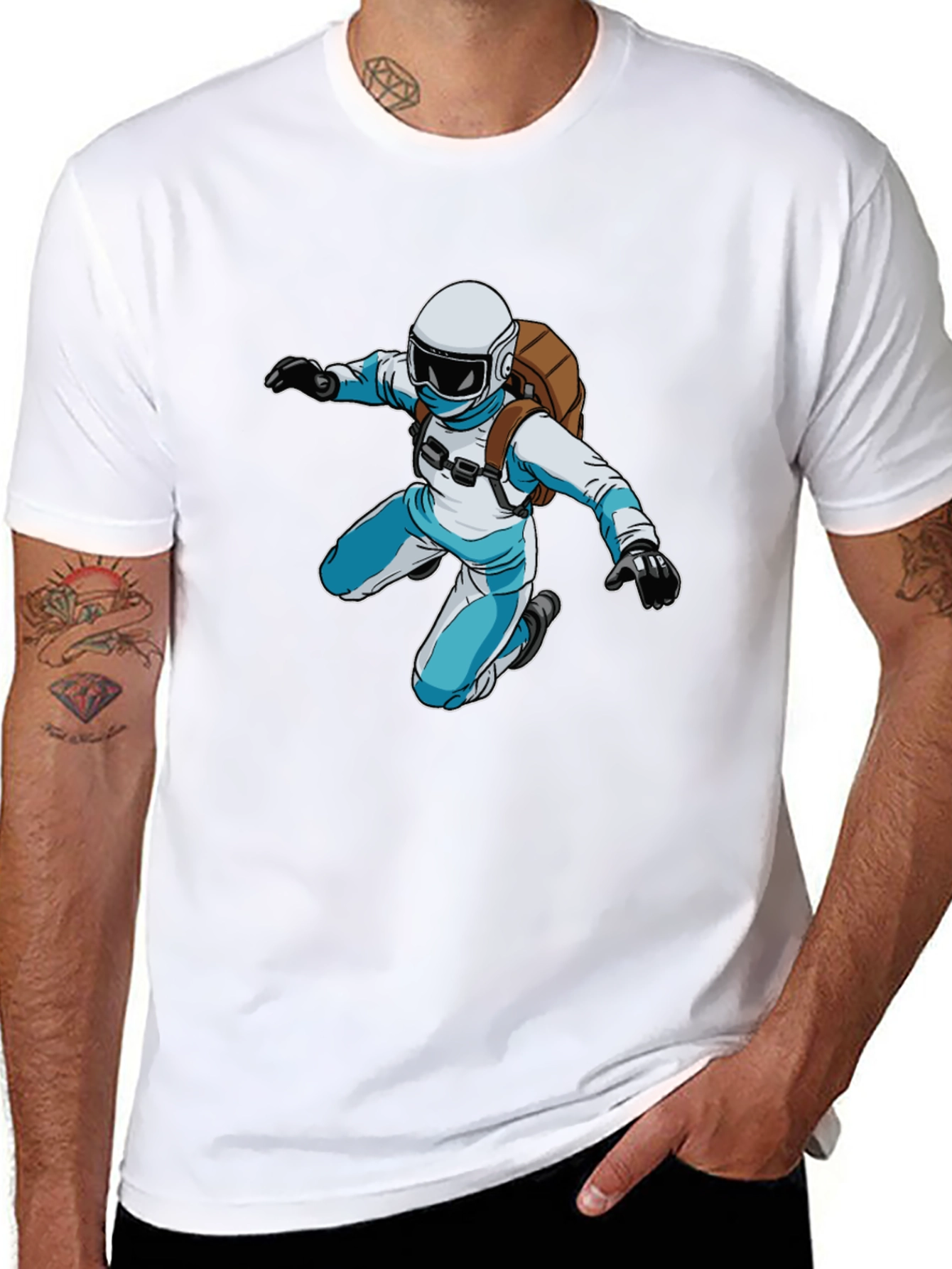 Skydiver Graphic Black T-Shirt