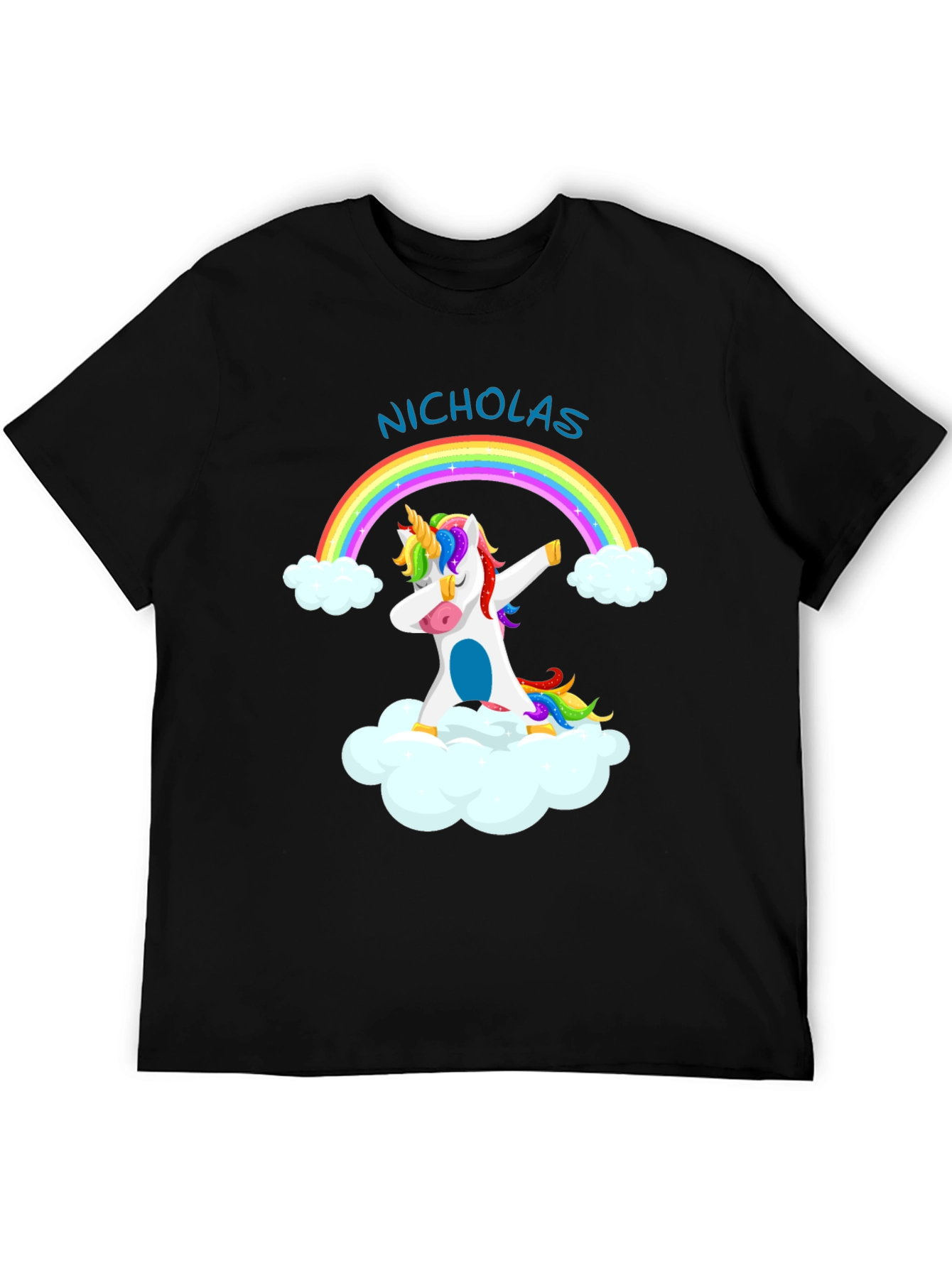 Nicholas Unicorn Dab Rainbow T-Shirt