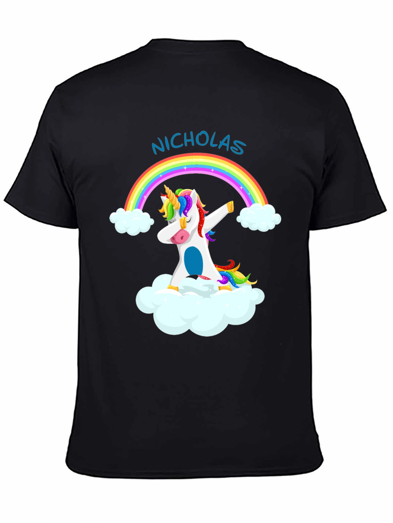 Nicholas Unicorn Dab Rainbow T-Shirt
