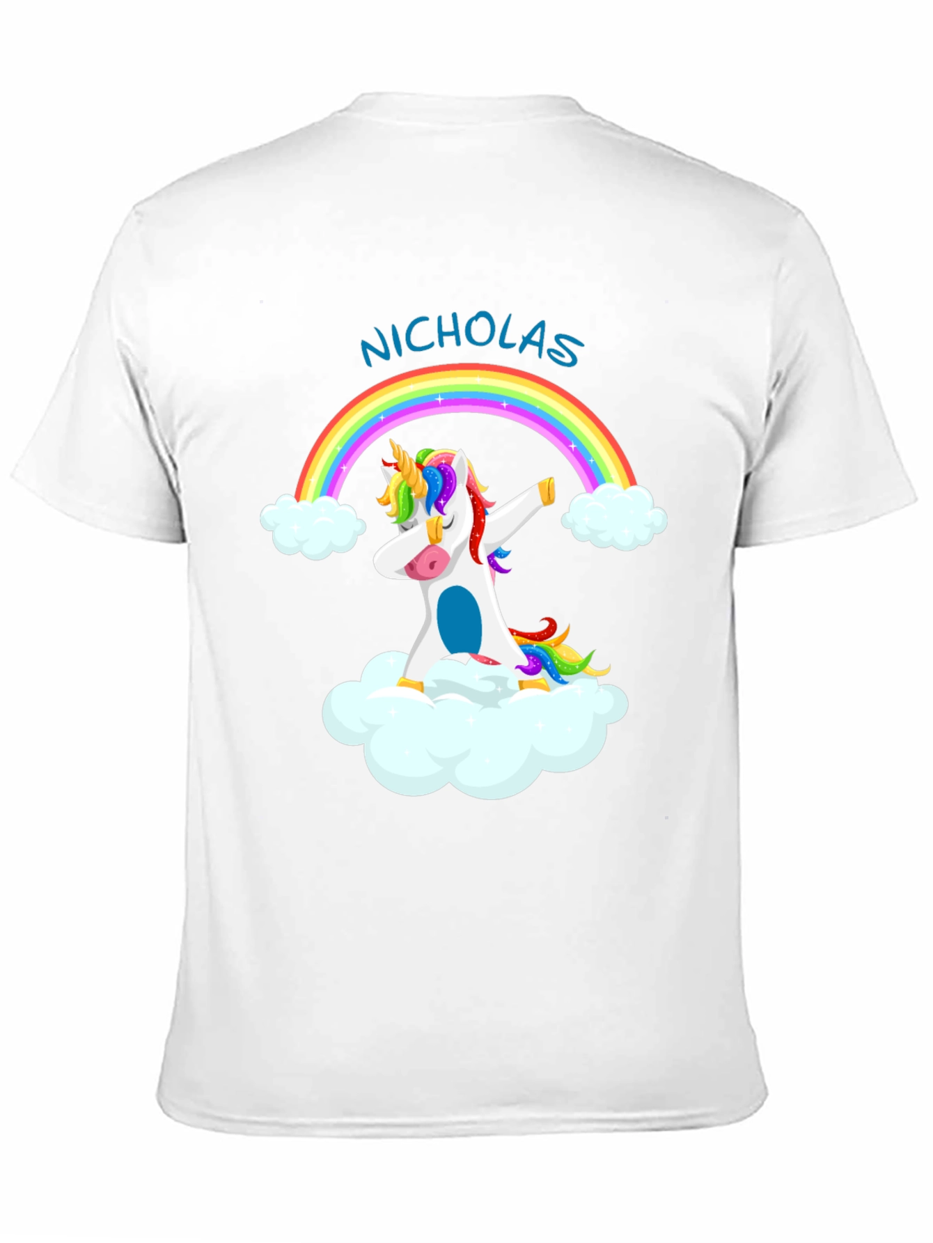 Nicholas Unicorn Dab Rainbow T-Shirt