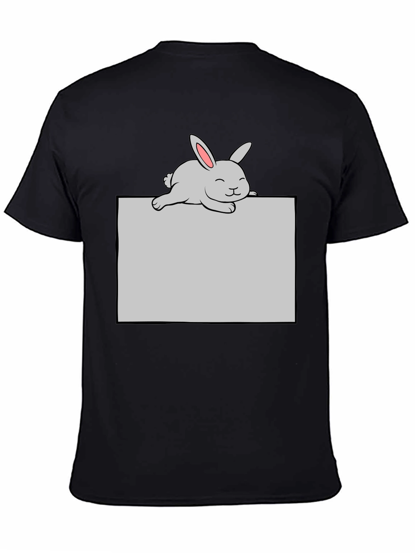 Cute Bunny Graphic T-Shirt - Black