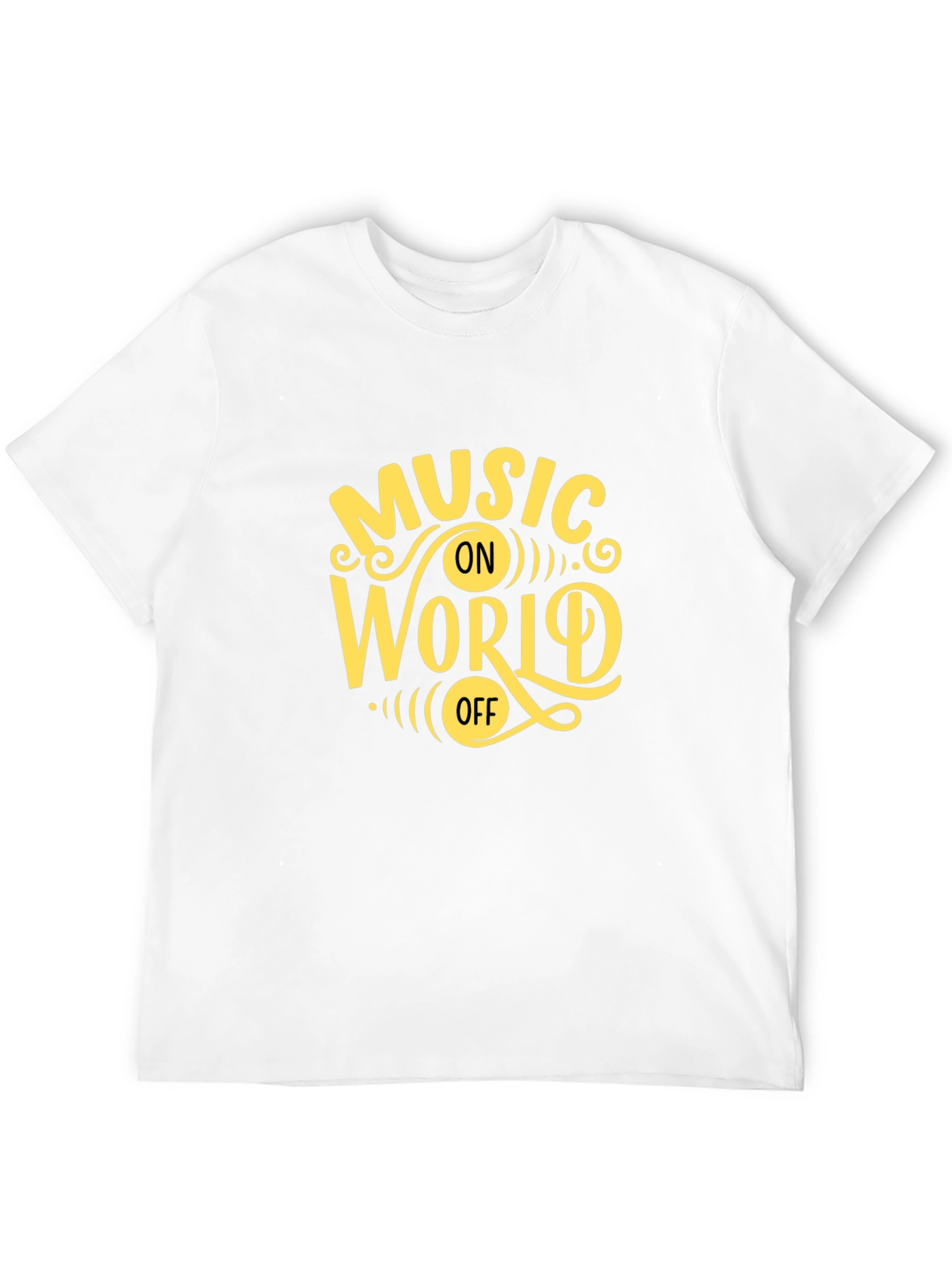 Music On World Off Graphic Tee - Black