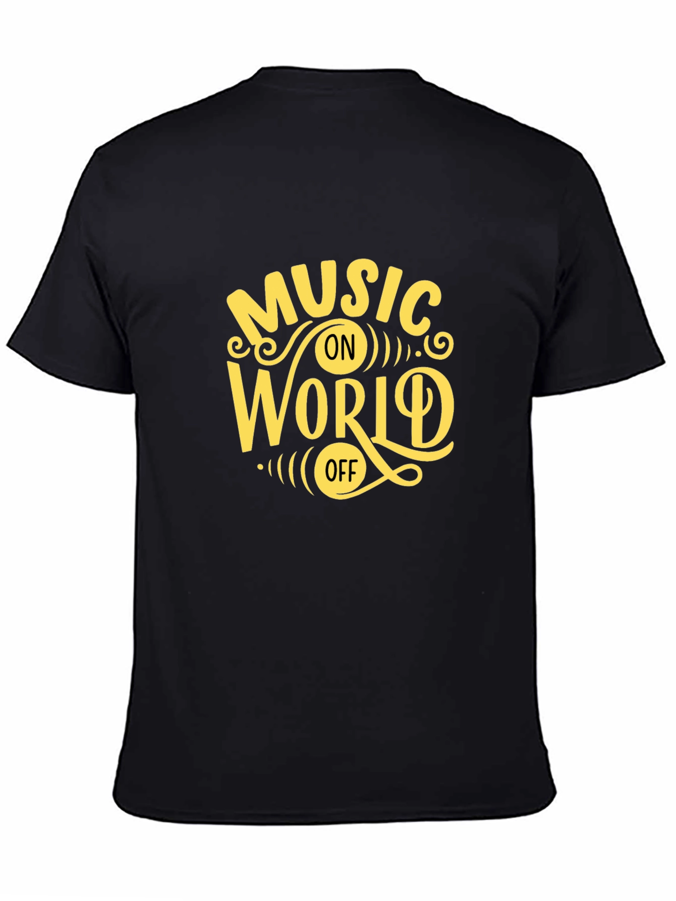 Music On World Off Graphic Tee - Black