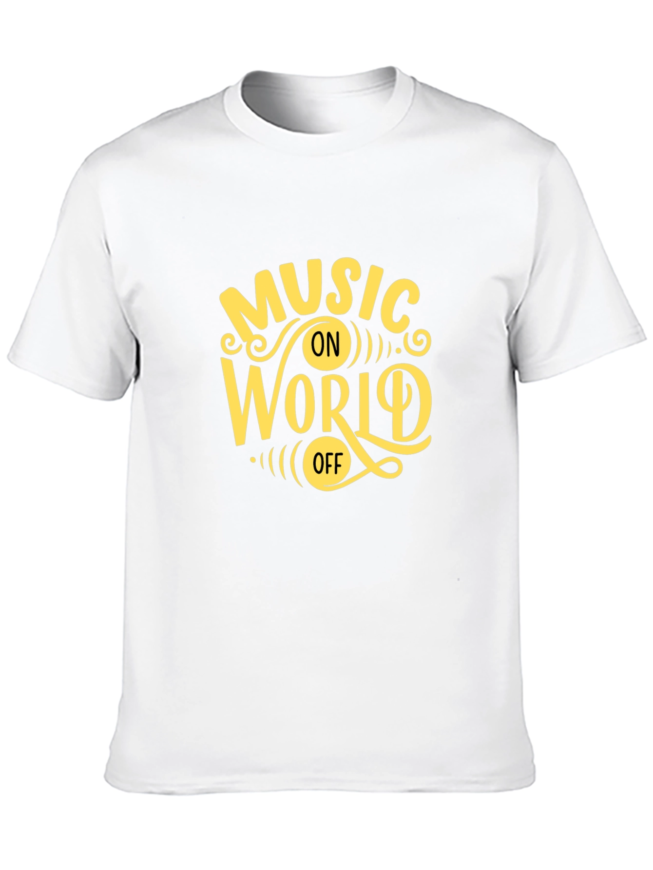Music On World Off Graphic Tee - Black