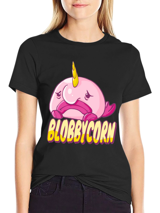 Blobbycorn Graphic T-Shirt - Funny Narwhal Unicorn Tee