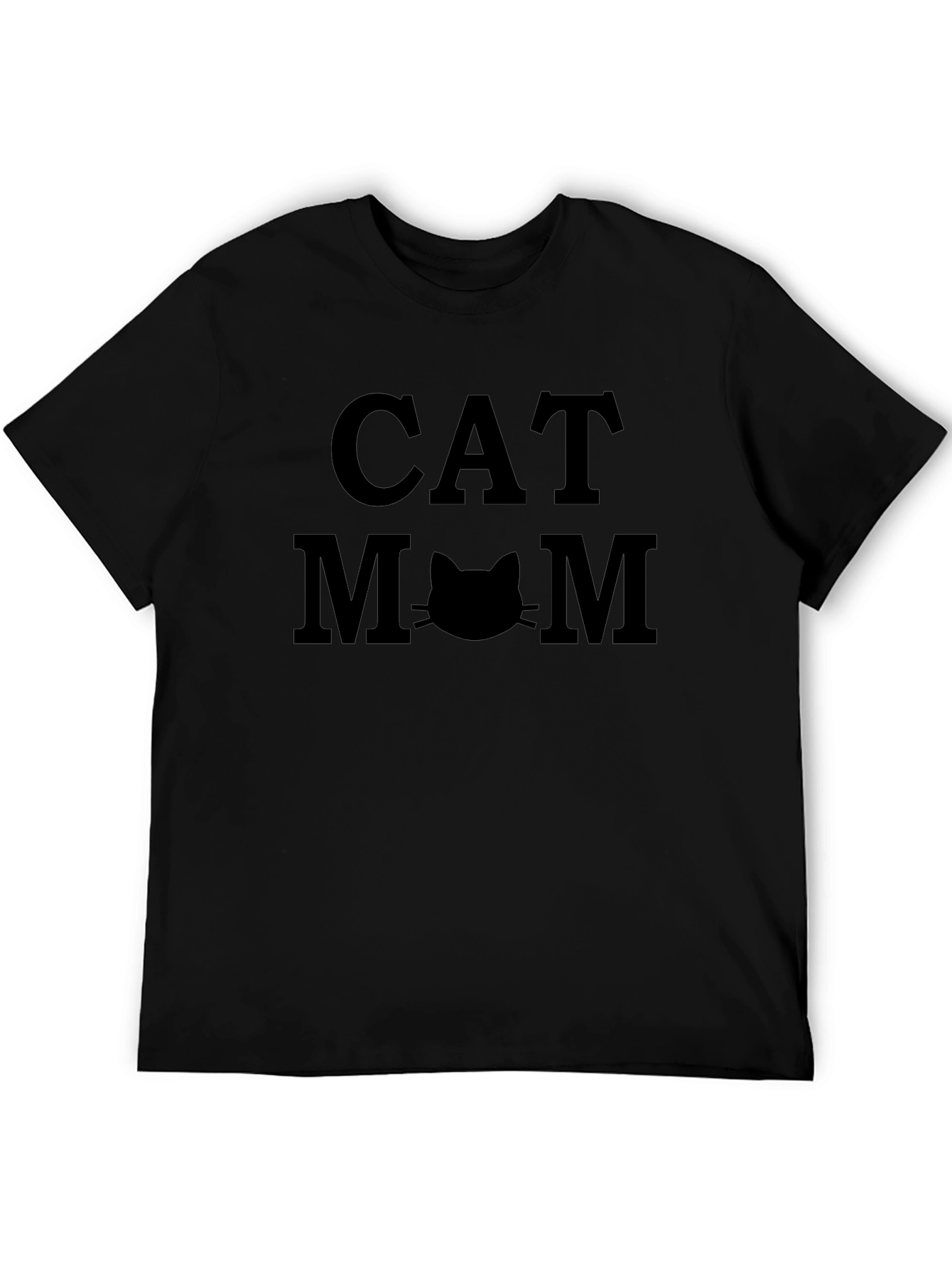 Cat Mom Graphic T-Shirt - Black