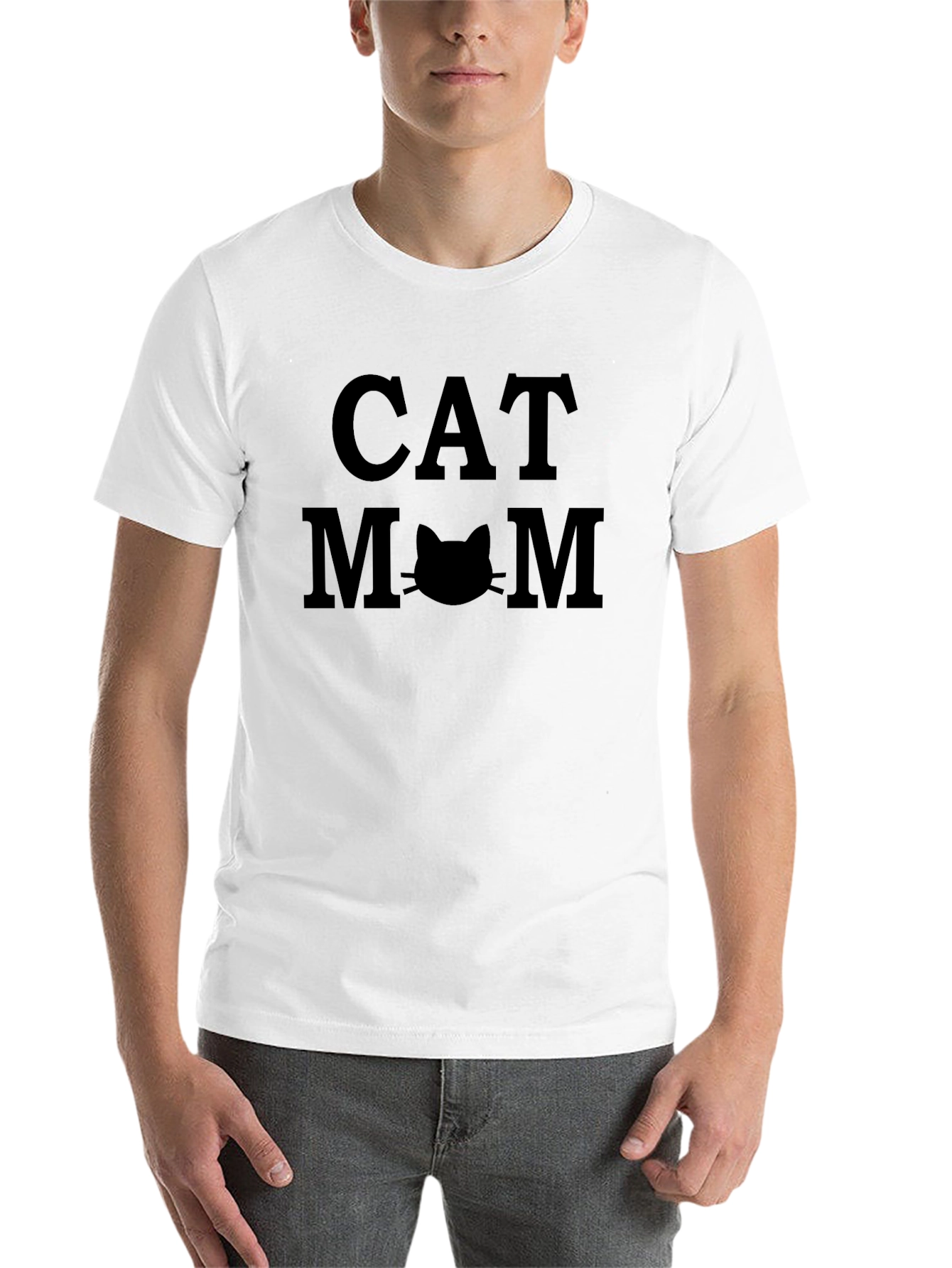 Cat Mom Graphic T-Shirt - Black