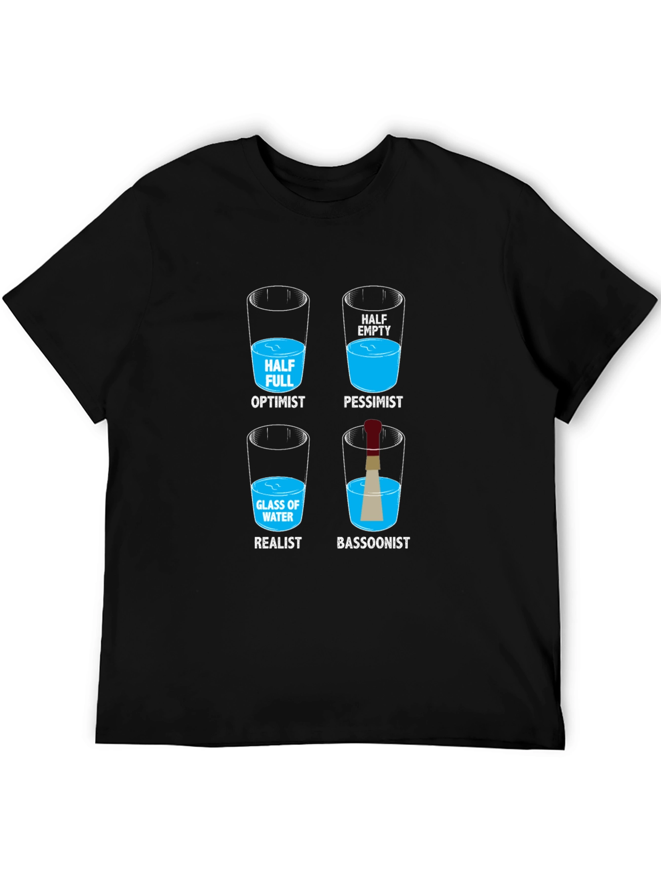 Optimist Pessimist Realist Bassoonist Graphic T-Shirt