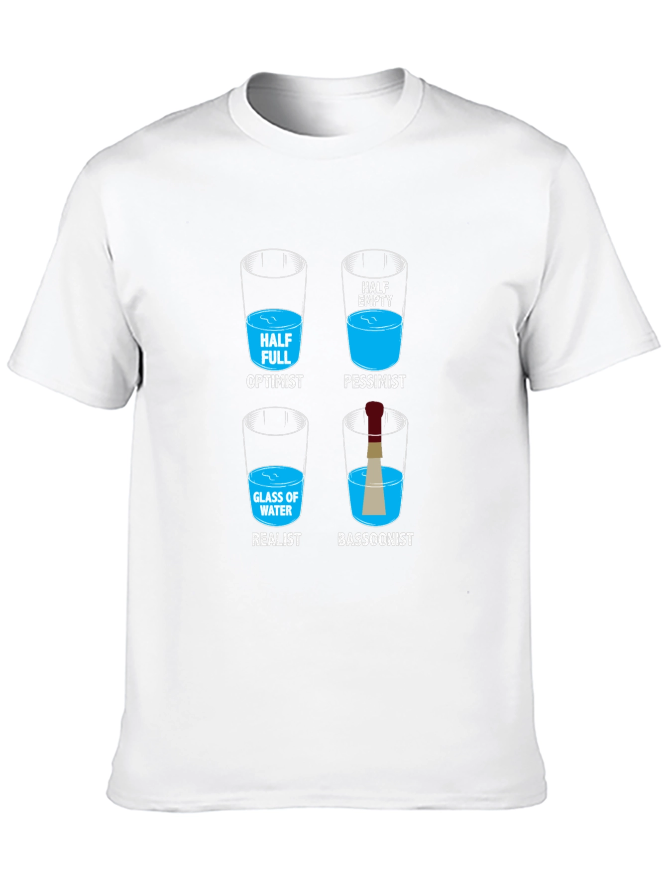 Optimist Pessimist Realist Bassoonist Graphic T-Shirt