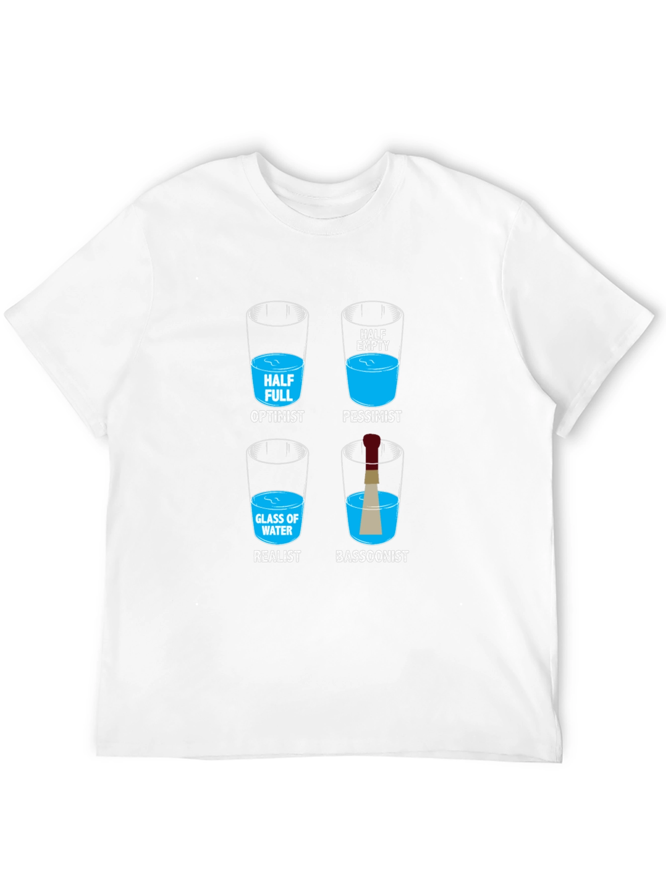 Optimist Pessimist Realist Bassoonist Graphic T-Shirt