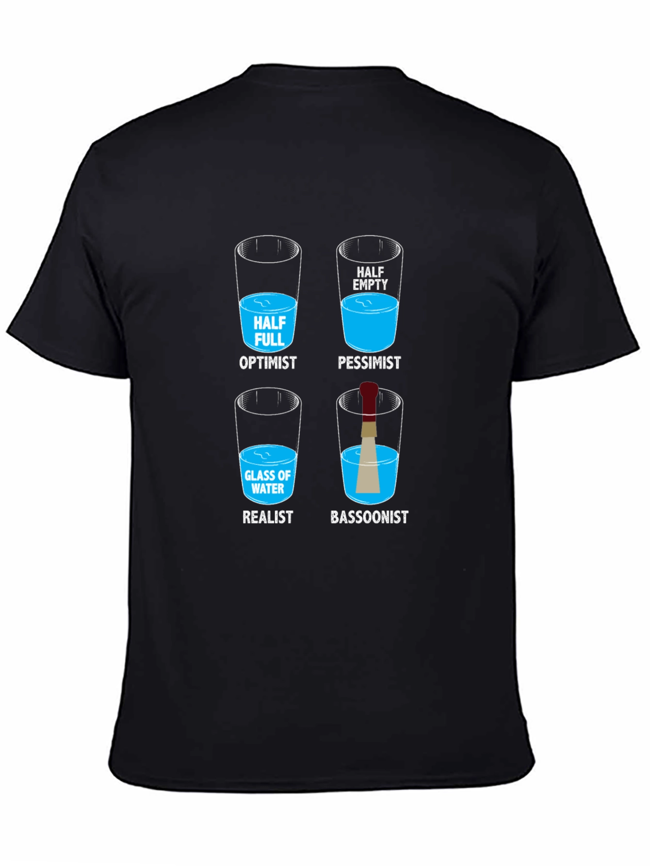 Optimist Pessimist Realist Bassoonist Graphic T-Shirt