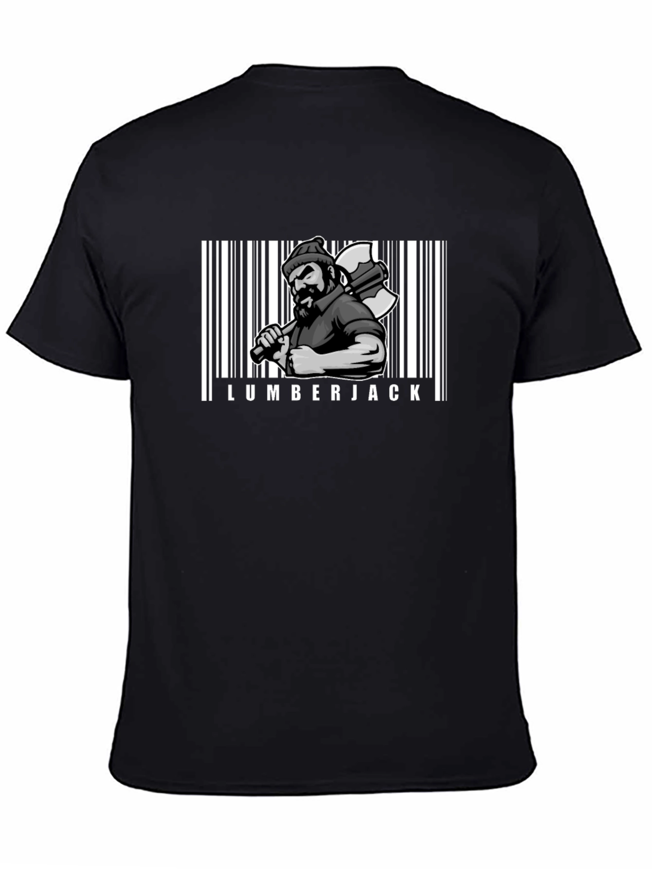 Lumberjack Barcode Graphic T-Shirt - Cool Novelty Tee