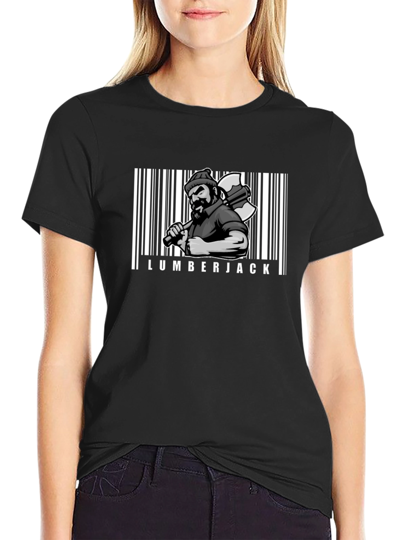 Lumberjack Barcode Graphic T-Shirt - Cool Novelty Tee
