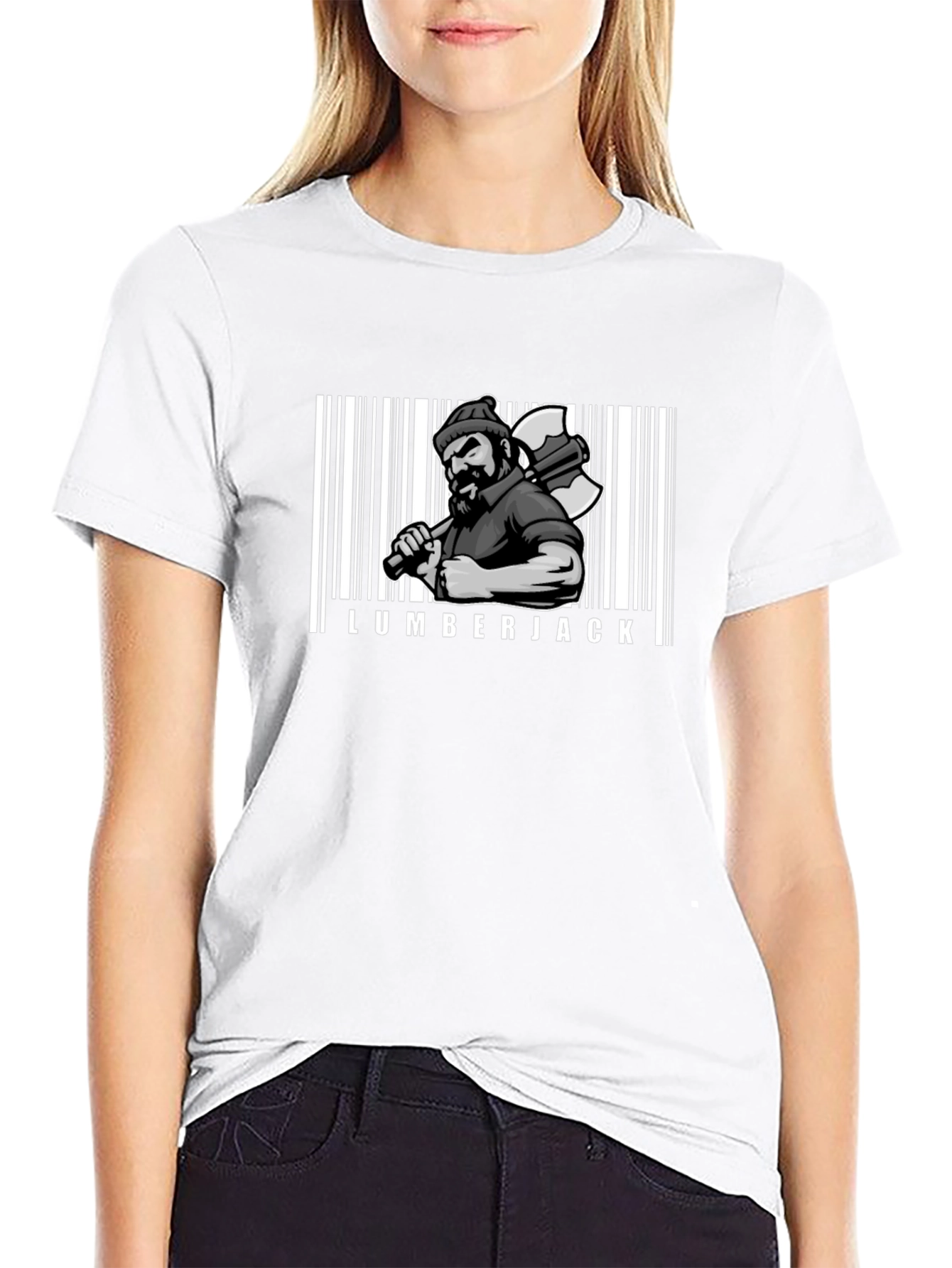 Lumberjack Barcode Graphic T-Shirt - Cool Novelty Tee