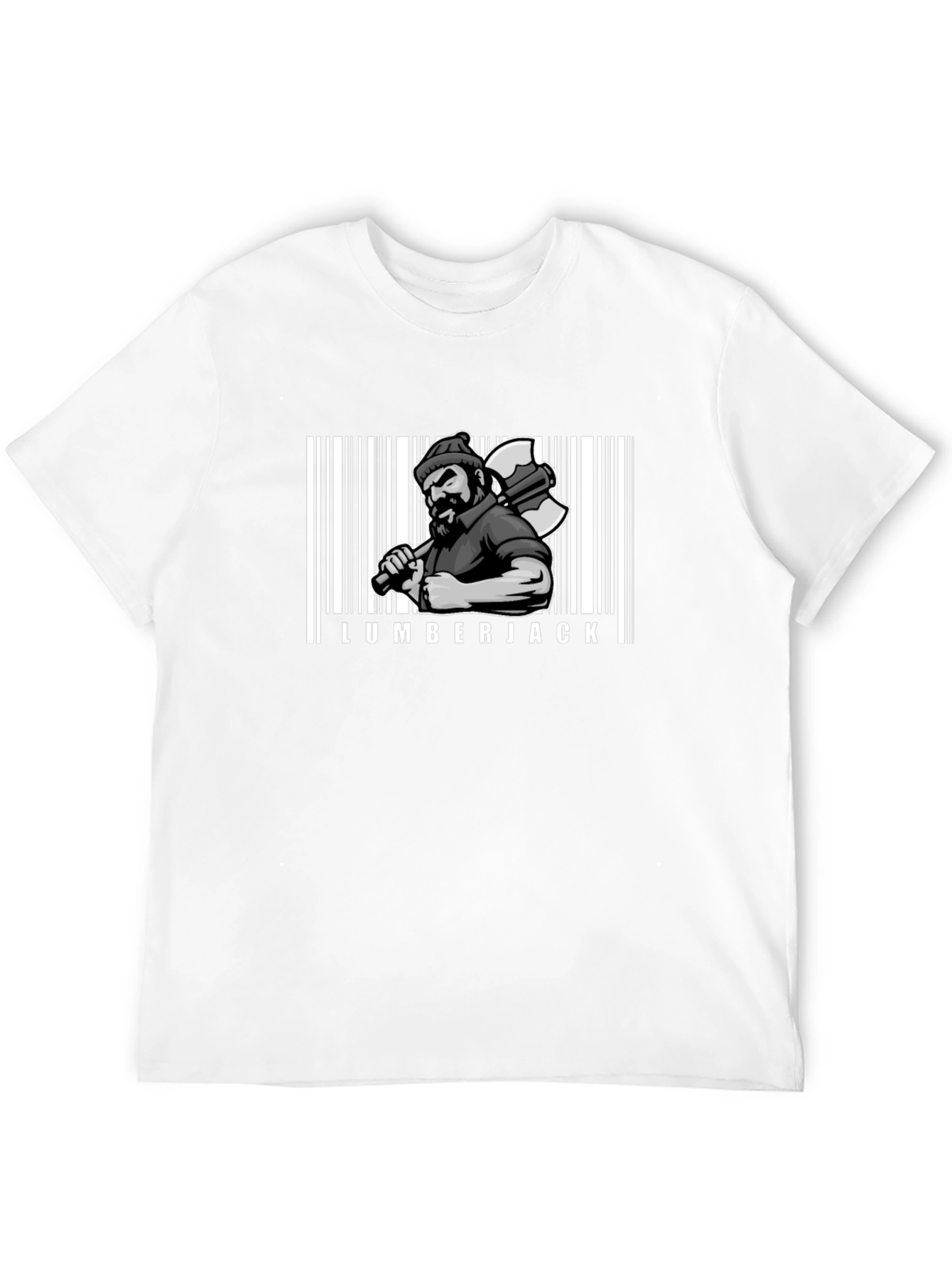 Lumberjack Barcode Graphic T-Shirt - Cool Novelty Tee