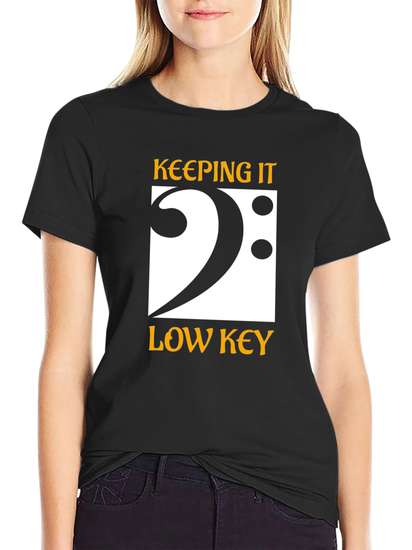 Keeping It Low Key Bass Clef Music T-Shirt