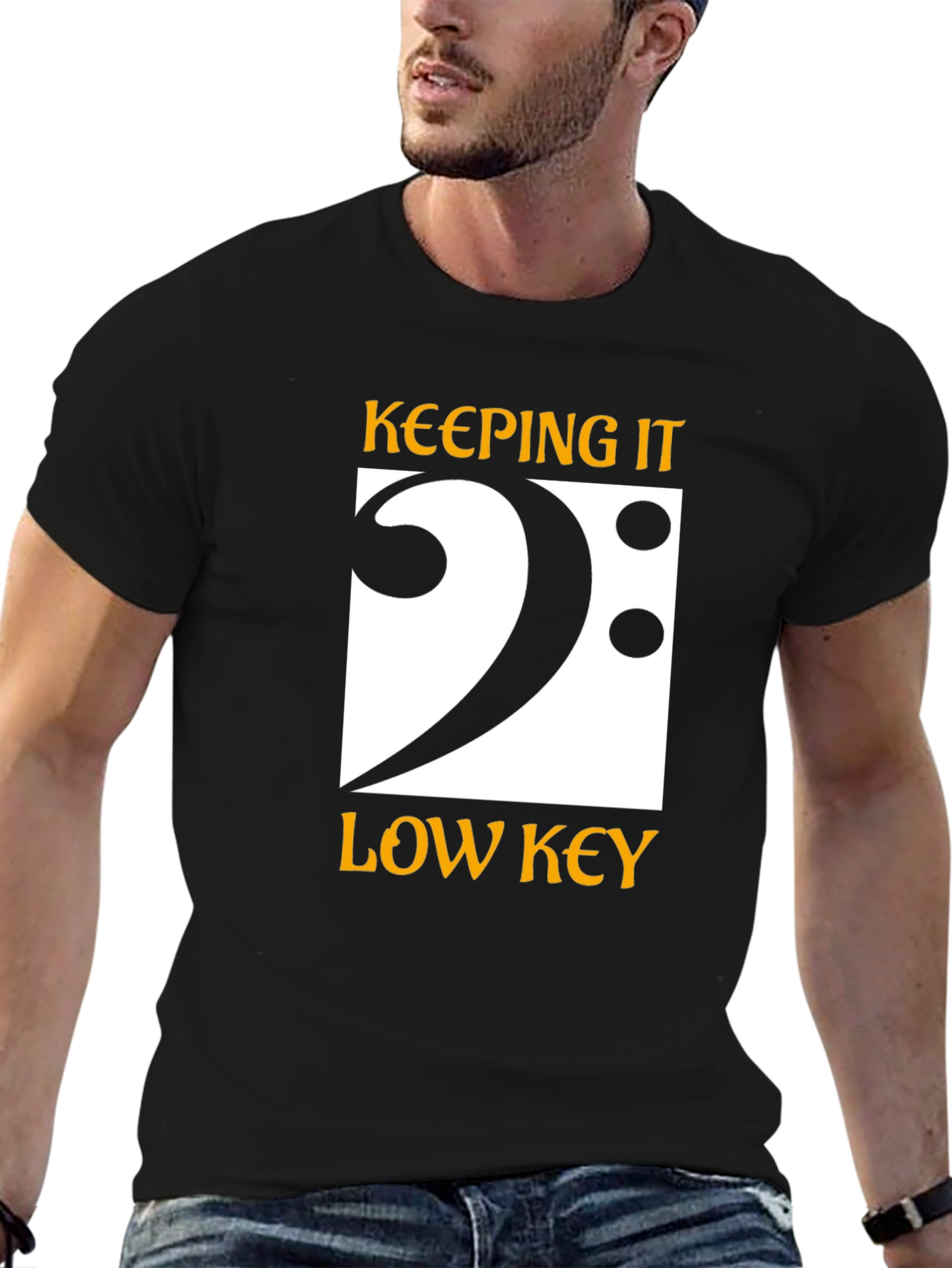Keeping It Low Key Bass Clef Music T-Shirt