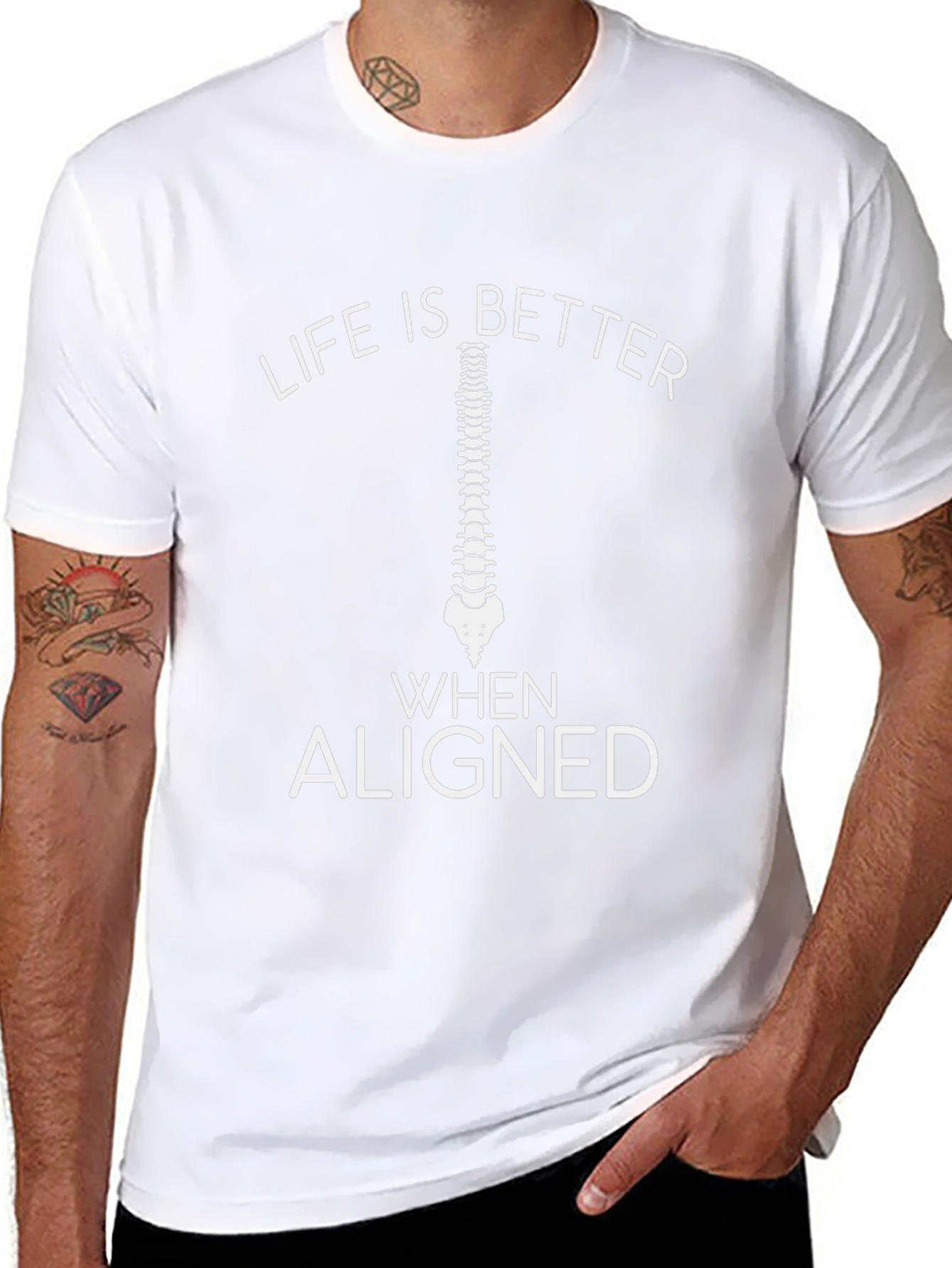Chiropractor T-Shirt Life Is Better Aligned Spine