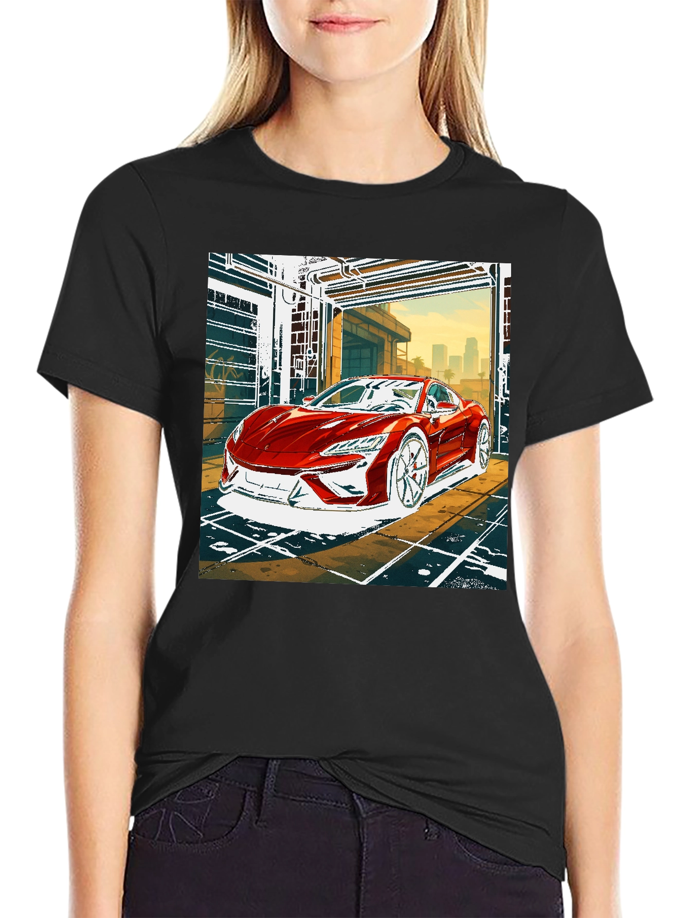 Red Car Graphic Tee