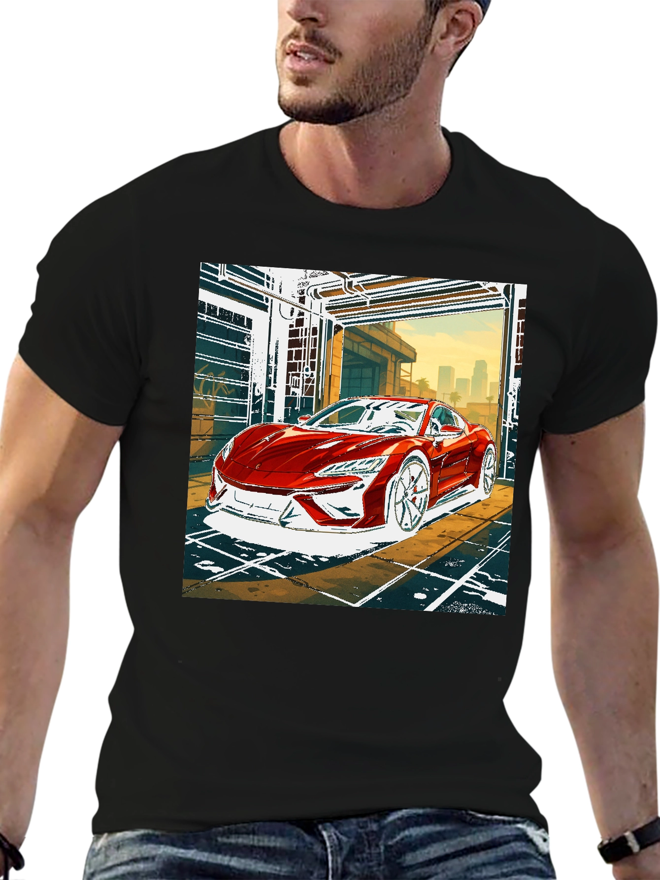 Red Car Graphic Tee