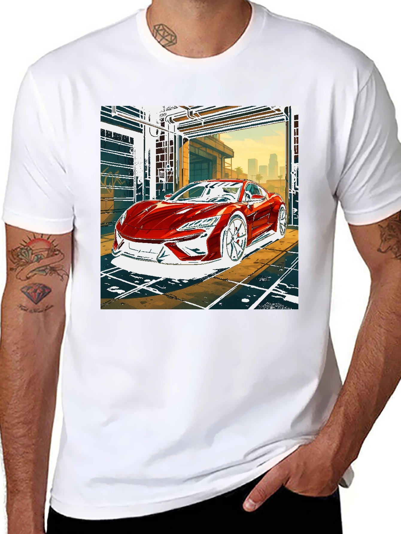 Red Car Graphic Tee