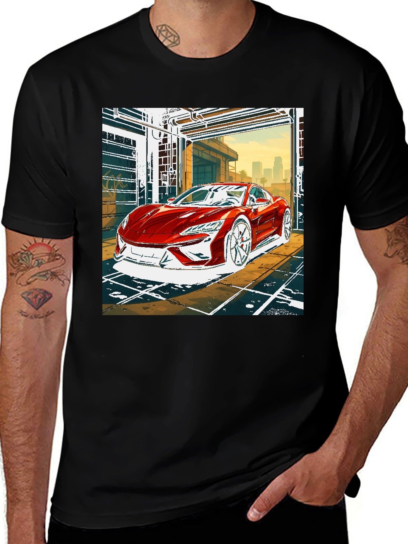 Red Car Graphic Tee