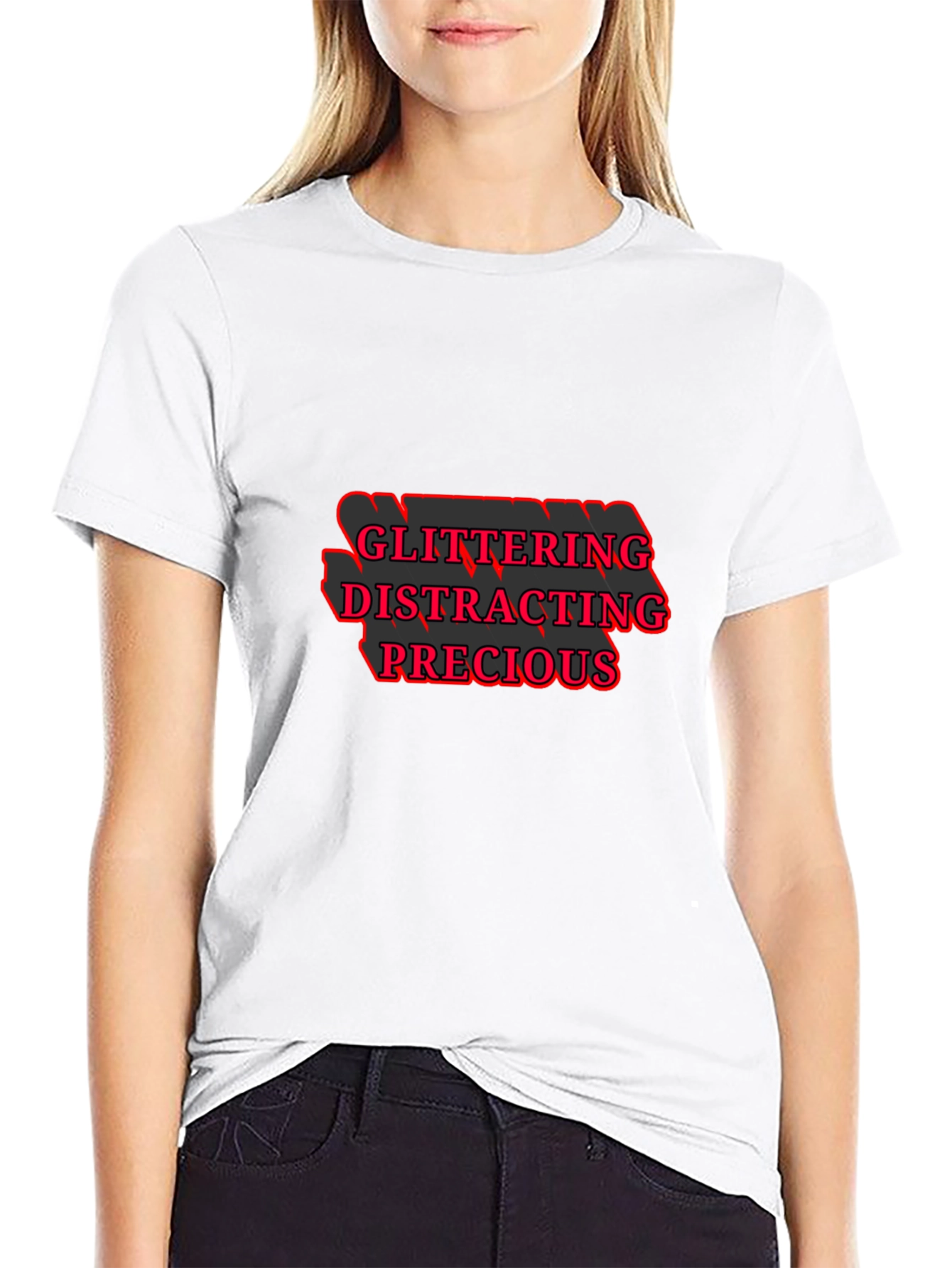 Glittering Distracting Precious Black T-Shirt