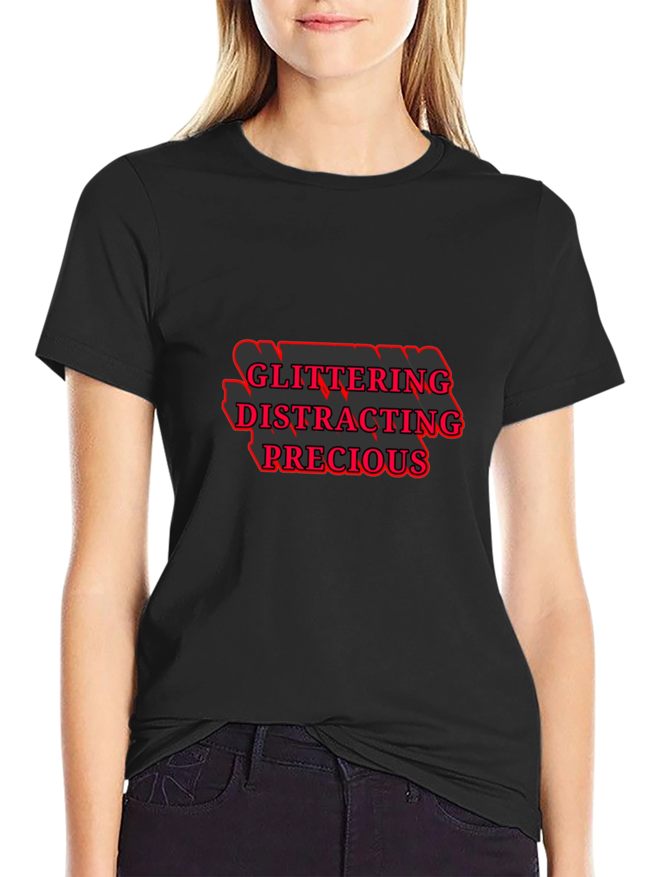 Glittering Distracting Precious Black T-Shirt