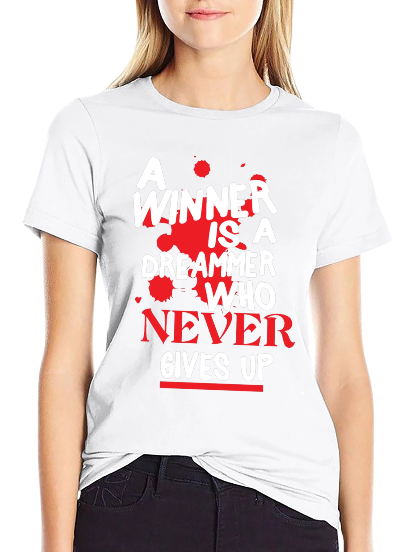 Motivational T-Shirt - A Winner Never Gives Up!