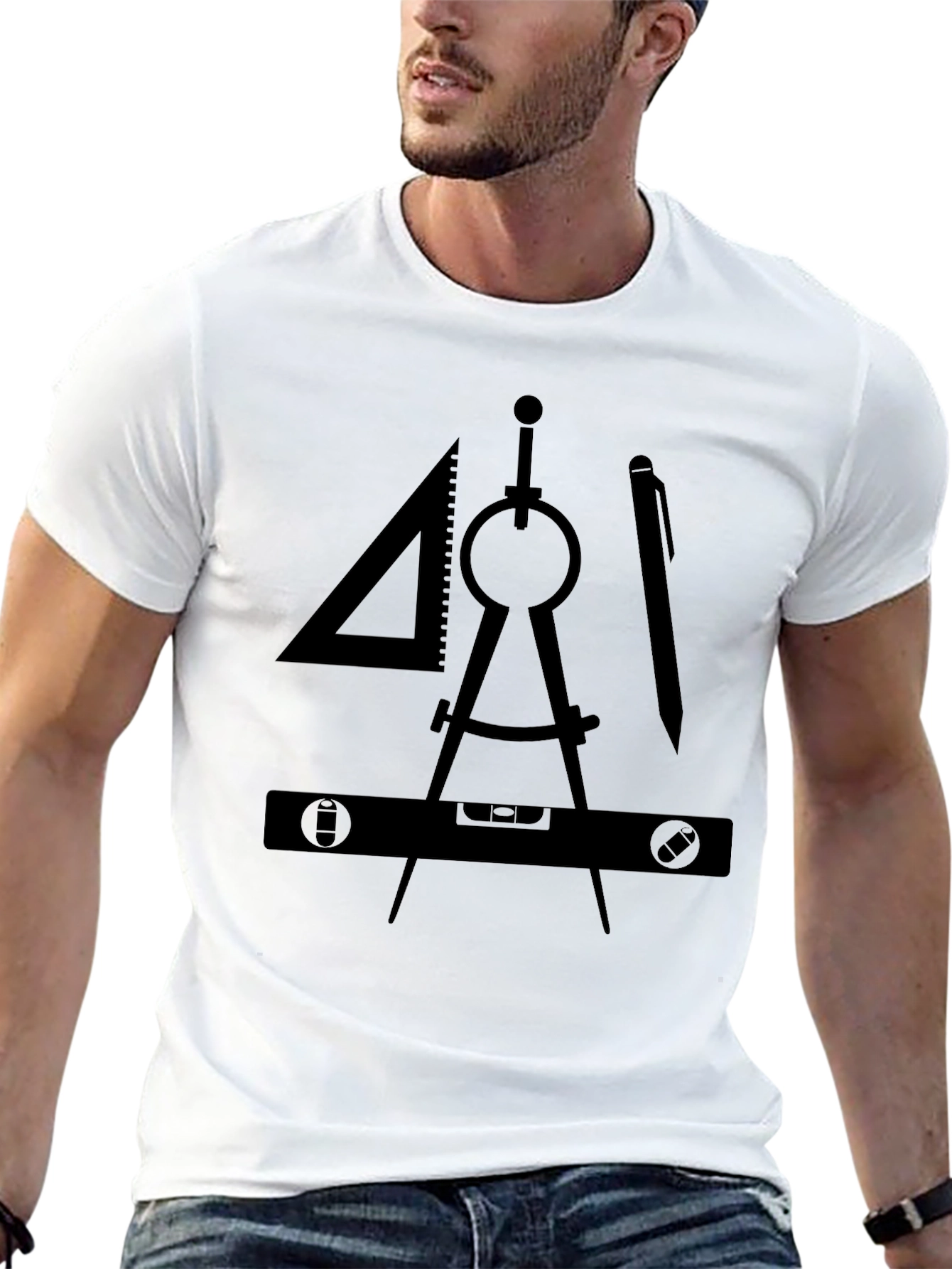Architect Drafting Tools Graphic Tee - Black