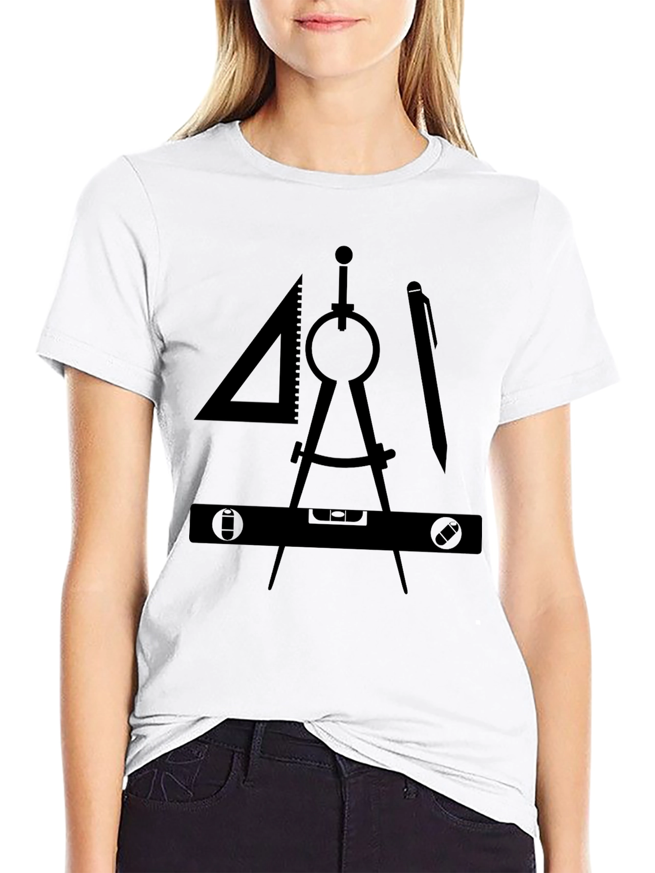 Architect Drafting Tools Graphic Tee - Black