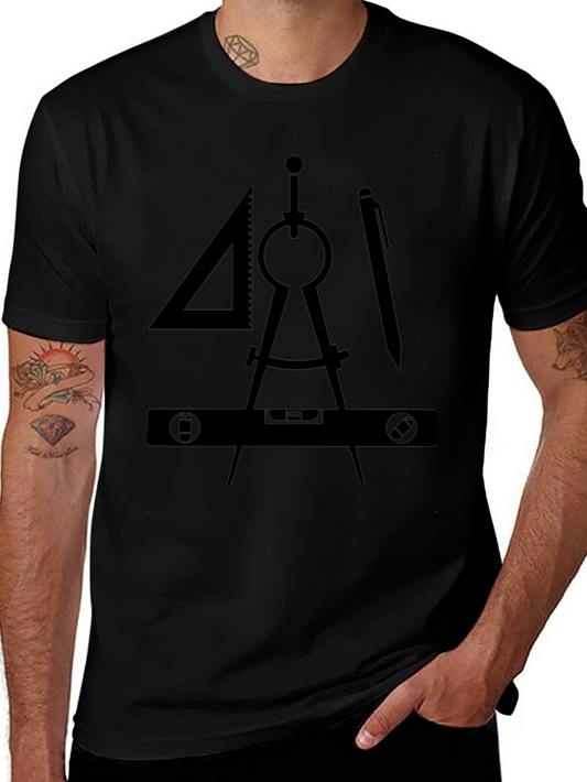 Architect Drafting Tools Graphic Tee - Black