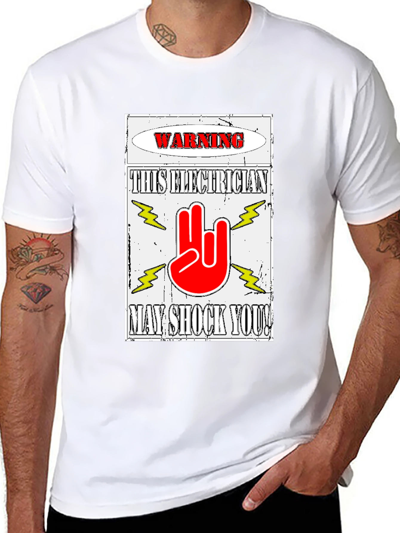 Electrician Warning T-Shirt - May Shock You