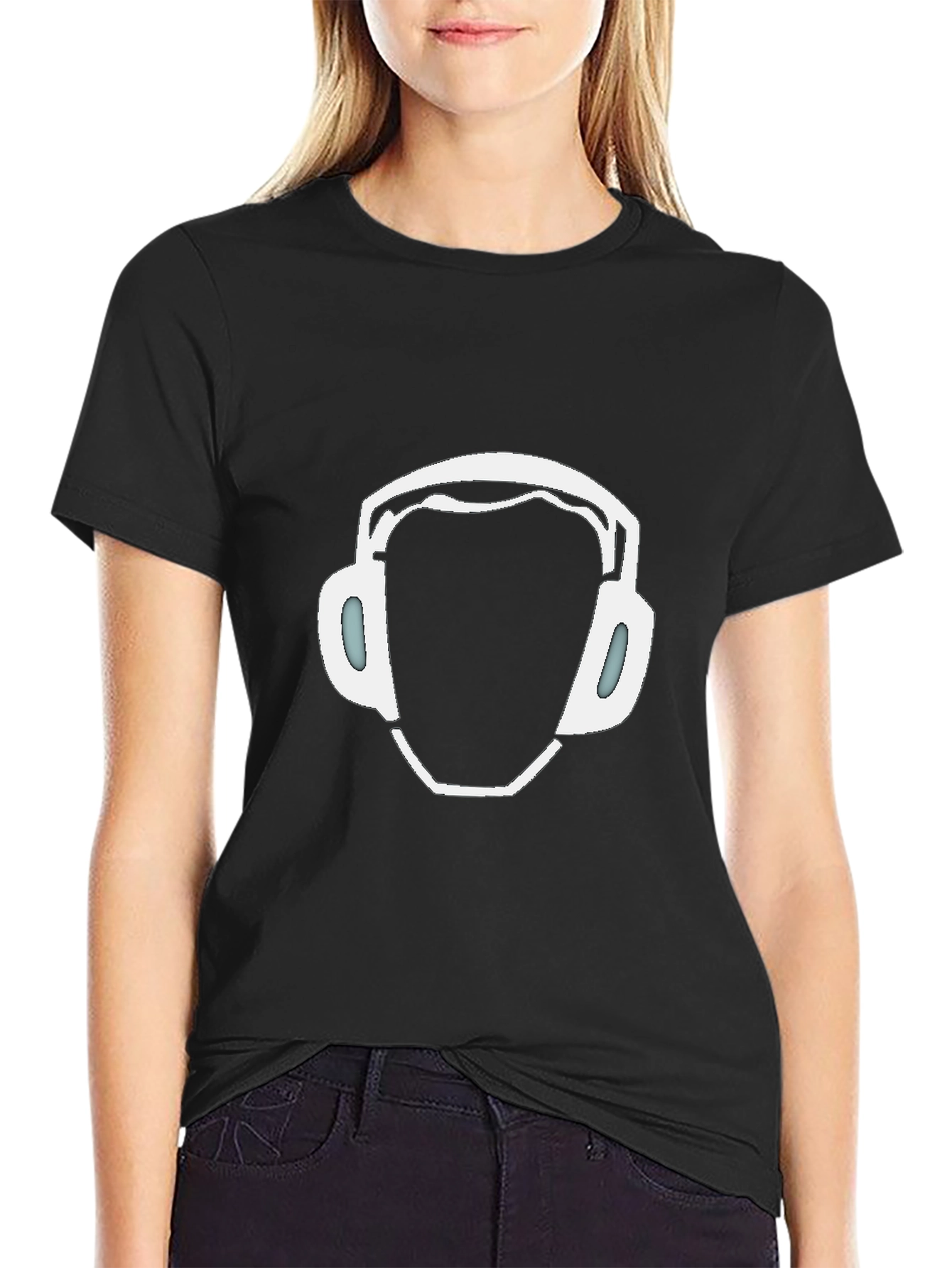 Cool Headphone Graphic Tee - Black Casual Style