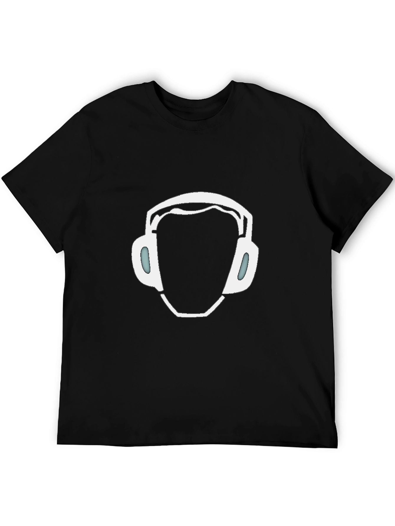 Cool Headphone Graphic Tee - Black Casual Style
