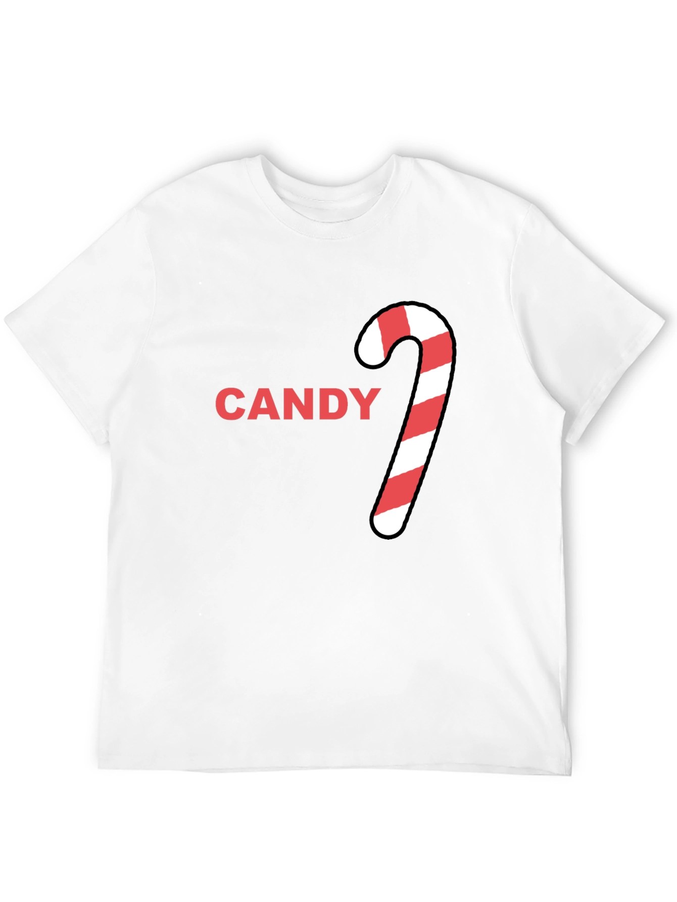 Candy Cane Graphic Tee - Holiday Festive Style