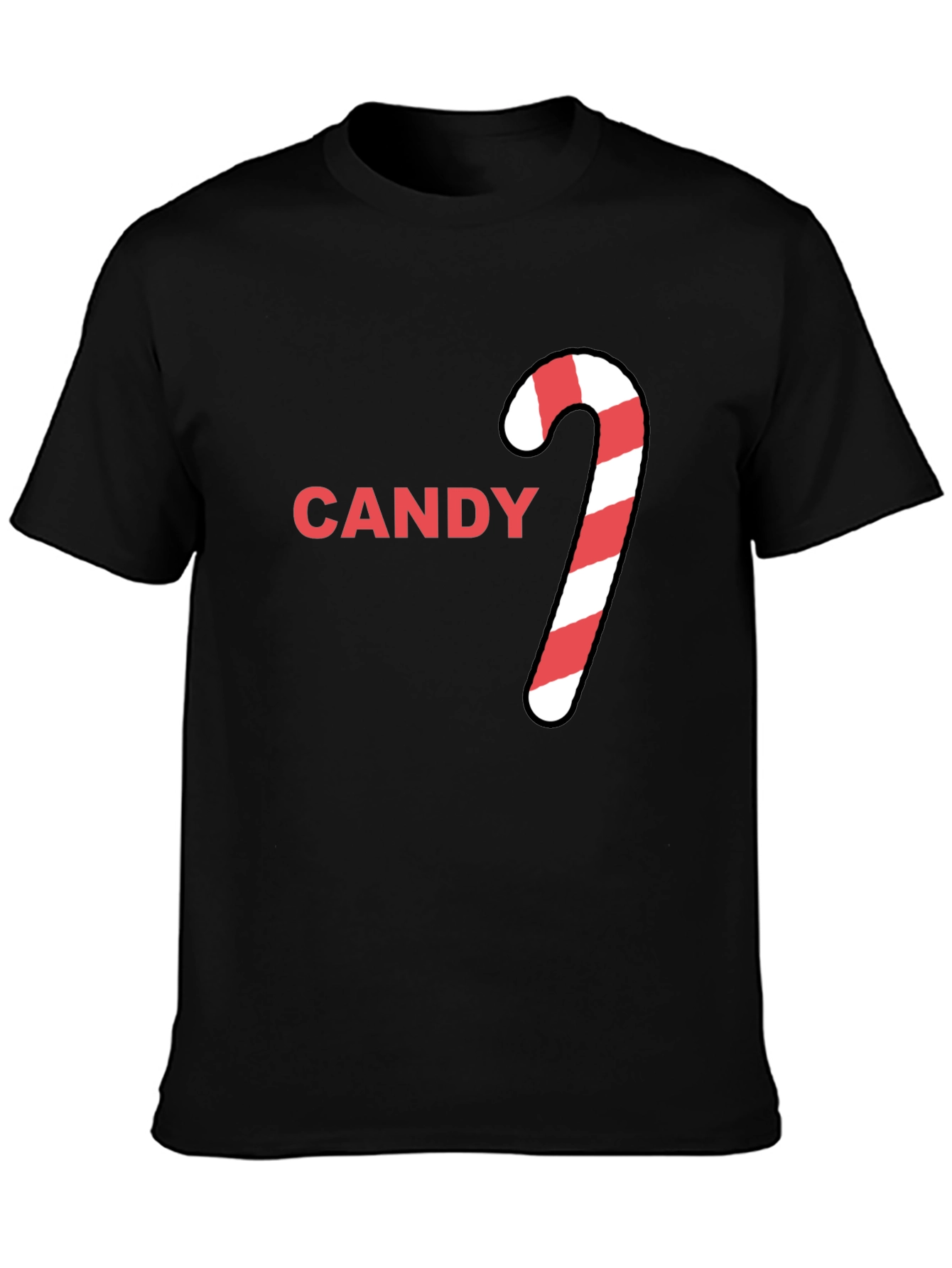 Candy Cane Graphic Tee - Holiday Festive Style