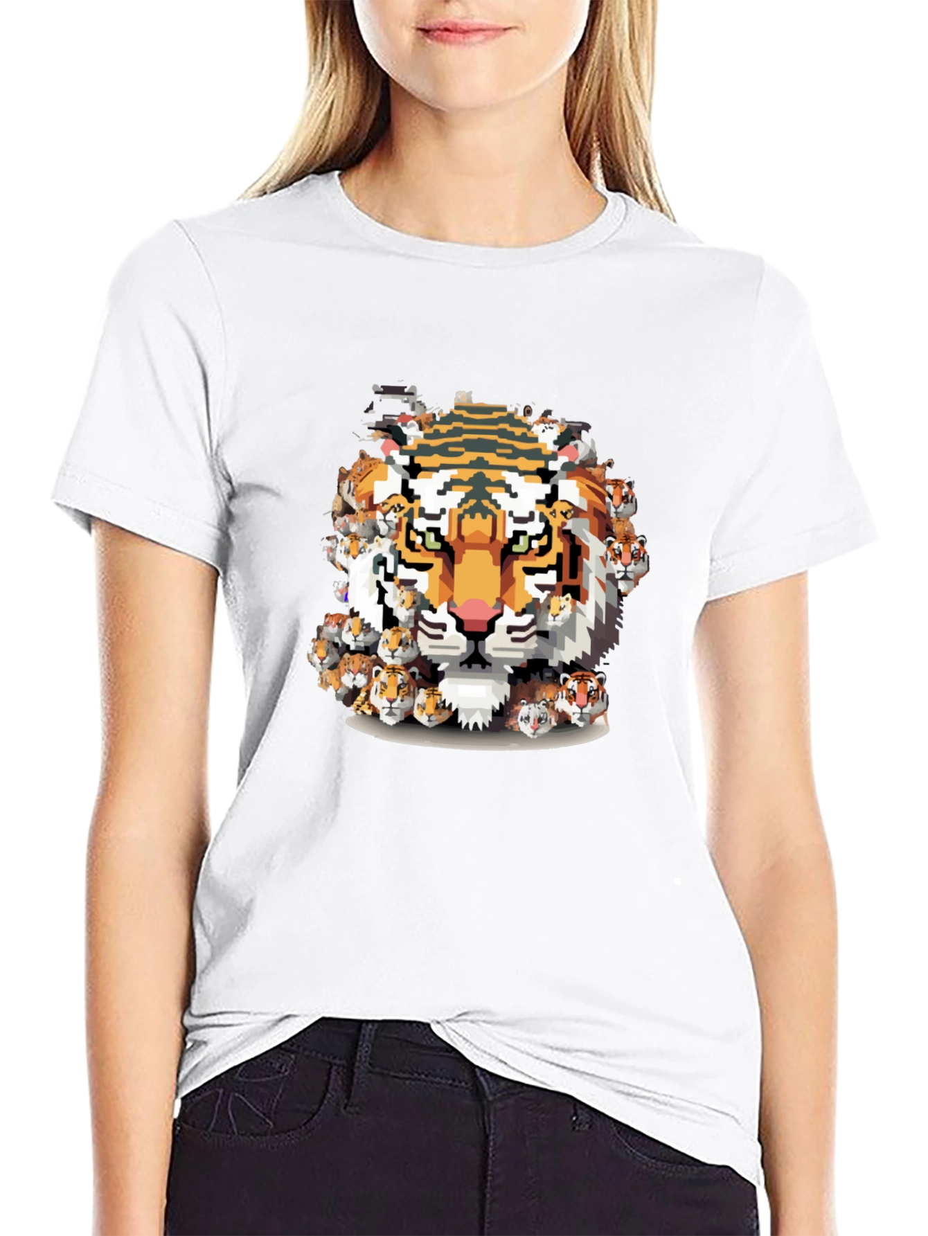 Pixel Tiger Graphic Tee - Cool & Unique Design