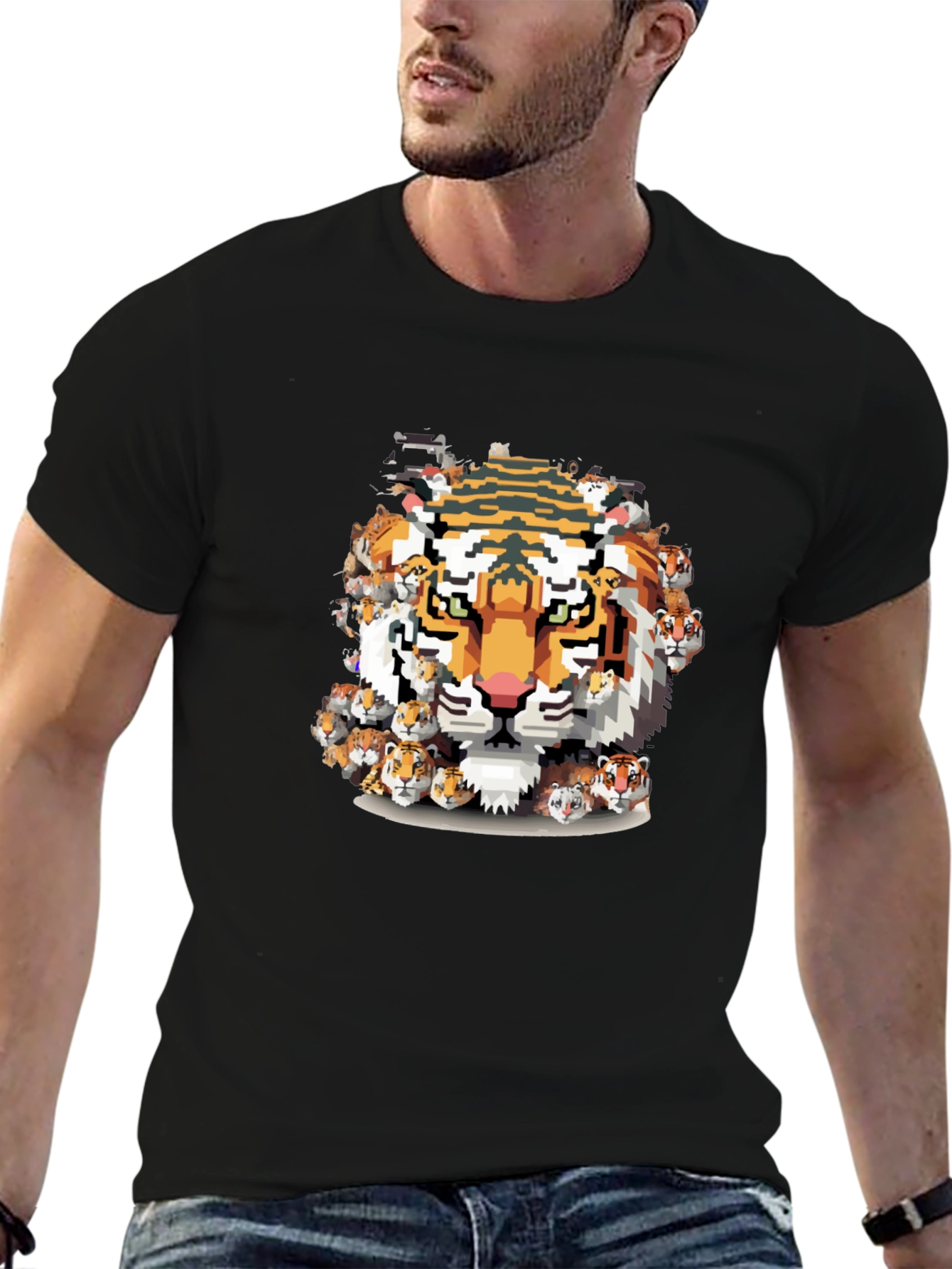 Pixel Tiger Graphic Tee - Cool & Unique Design