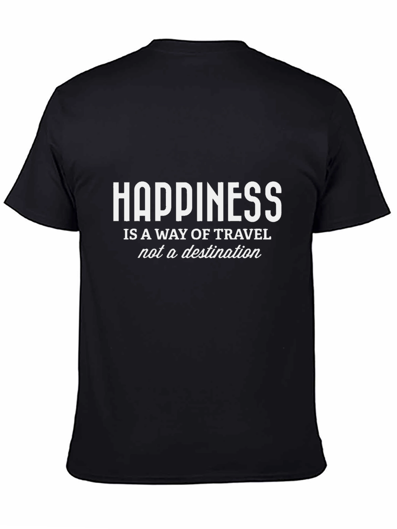 Happiness Travel Graphic T-Shirt - Black