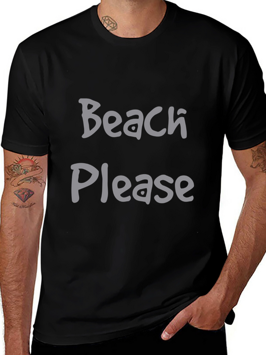 Beach Please Black Graphic Tee